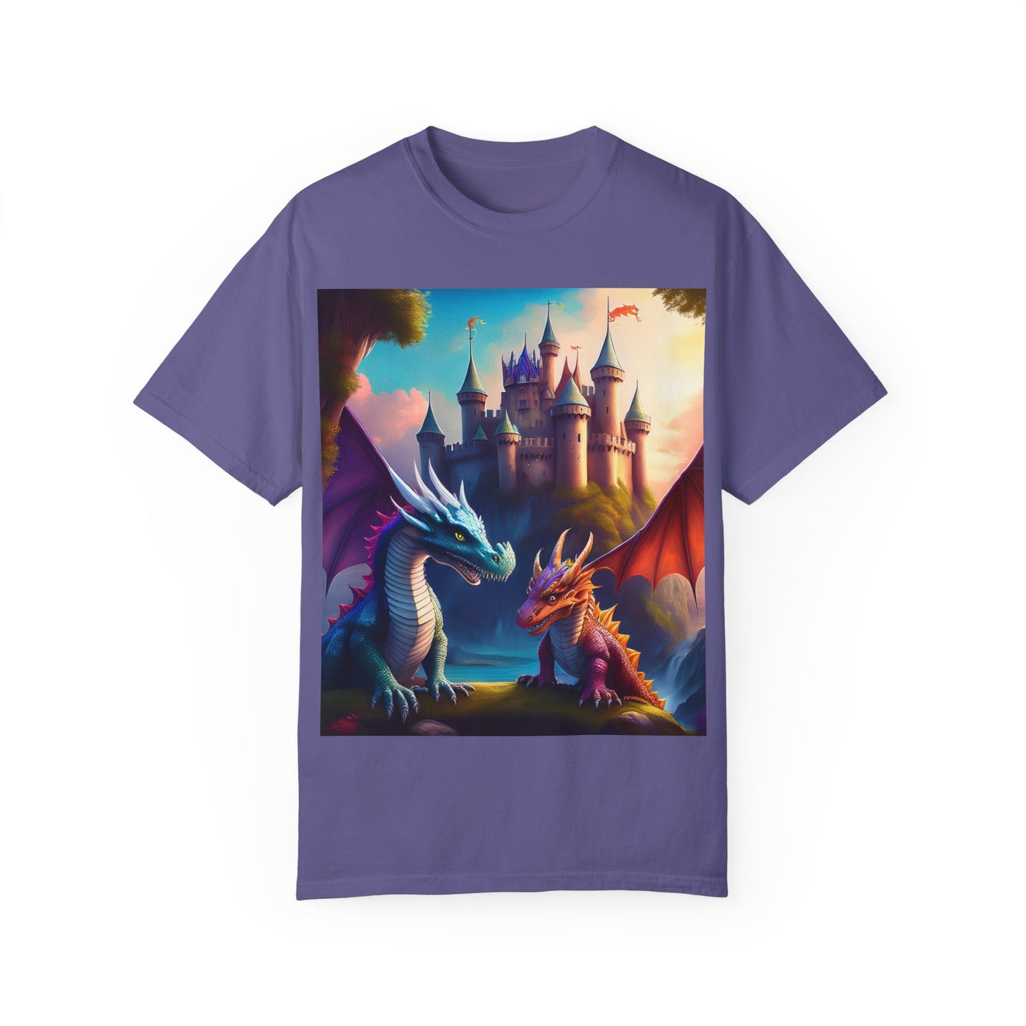 Fantasy Dragons Unisex Garment-Dyed T-Shirt - Perfect for Gamers & Fantasy Lovers