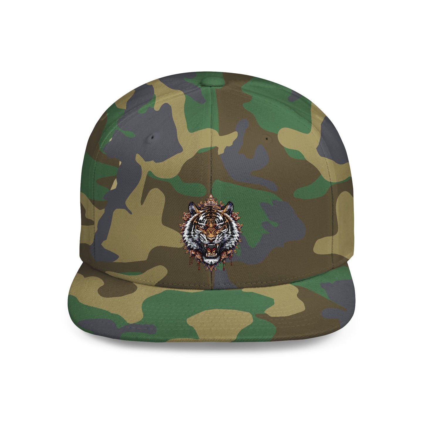 Flat Bill Snapback-Traditional tiger