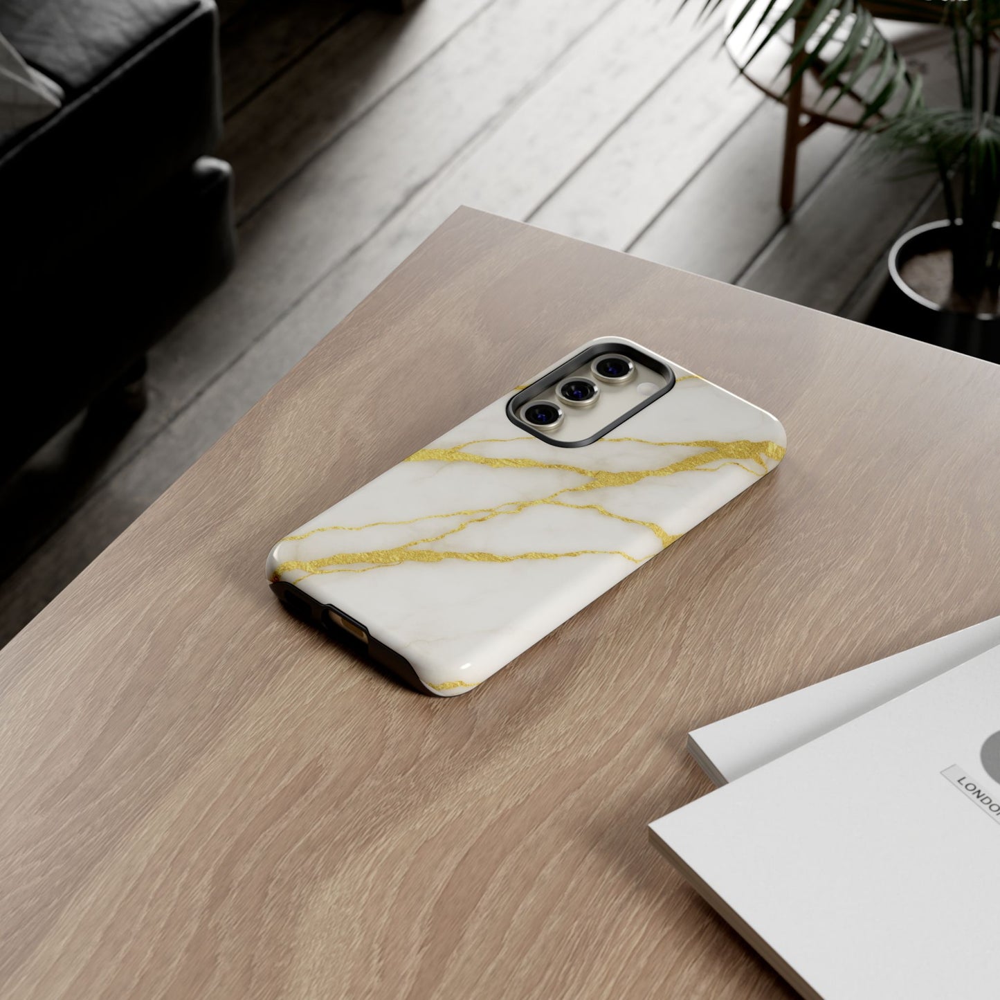 Luxury Marble Phone Case with Gold Accents