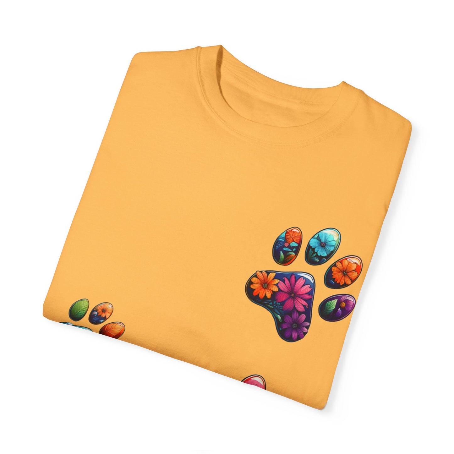 Floral Paw Print T-Shirt for Pet Lovers