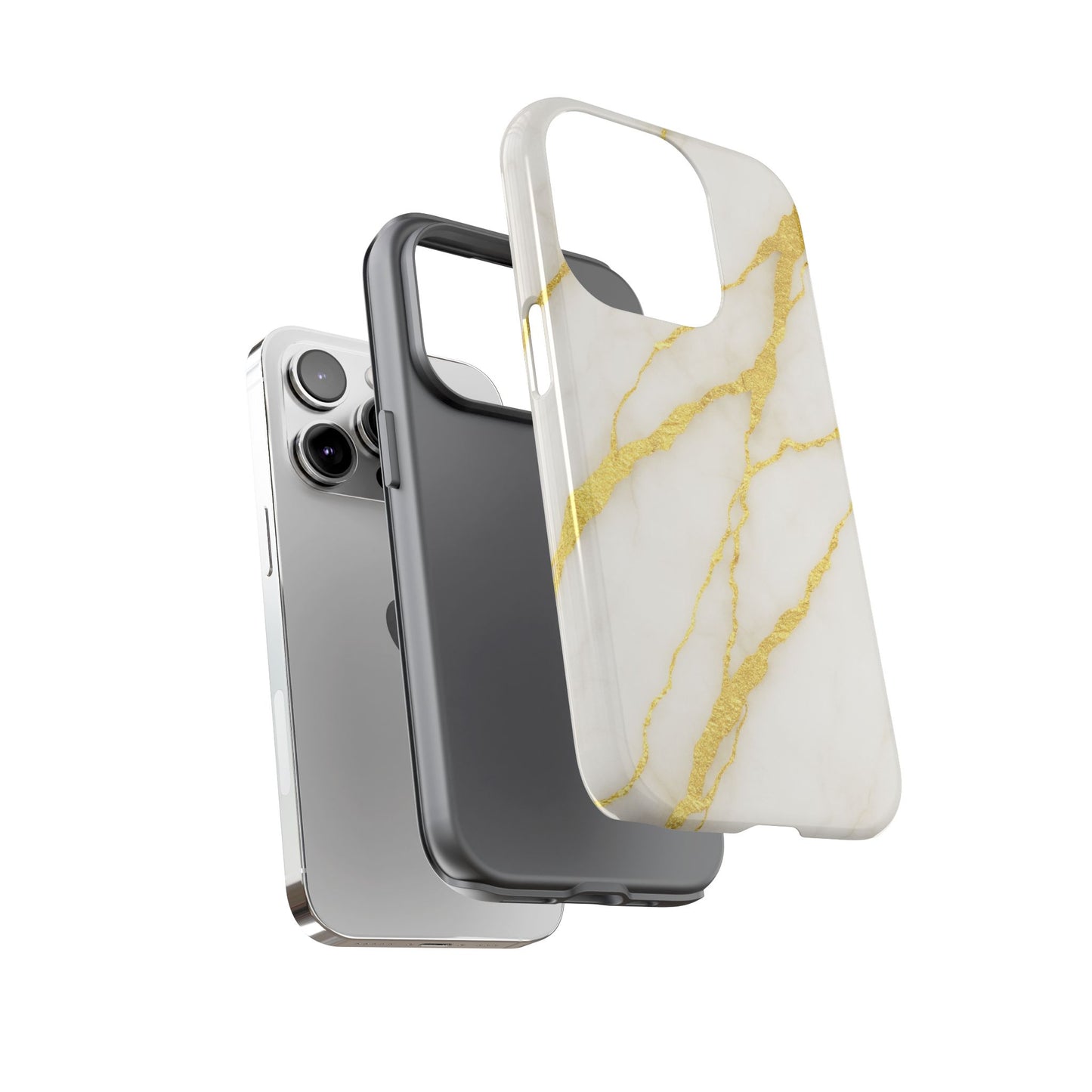 Luxury Marble Phone Case with Gold Accents