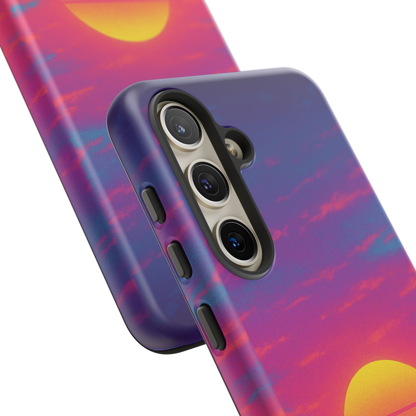Retro Sunset Tough Phone Case - Vibrant 80s Aesthetic