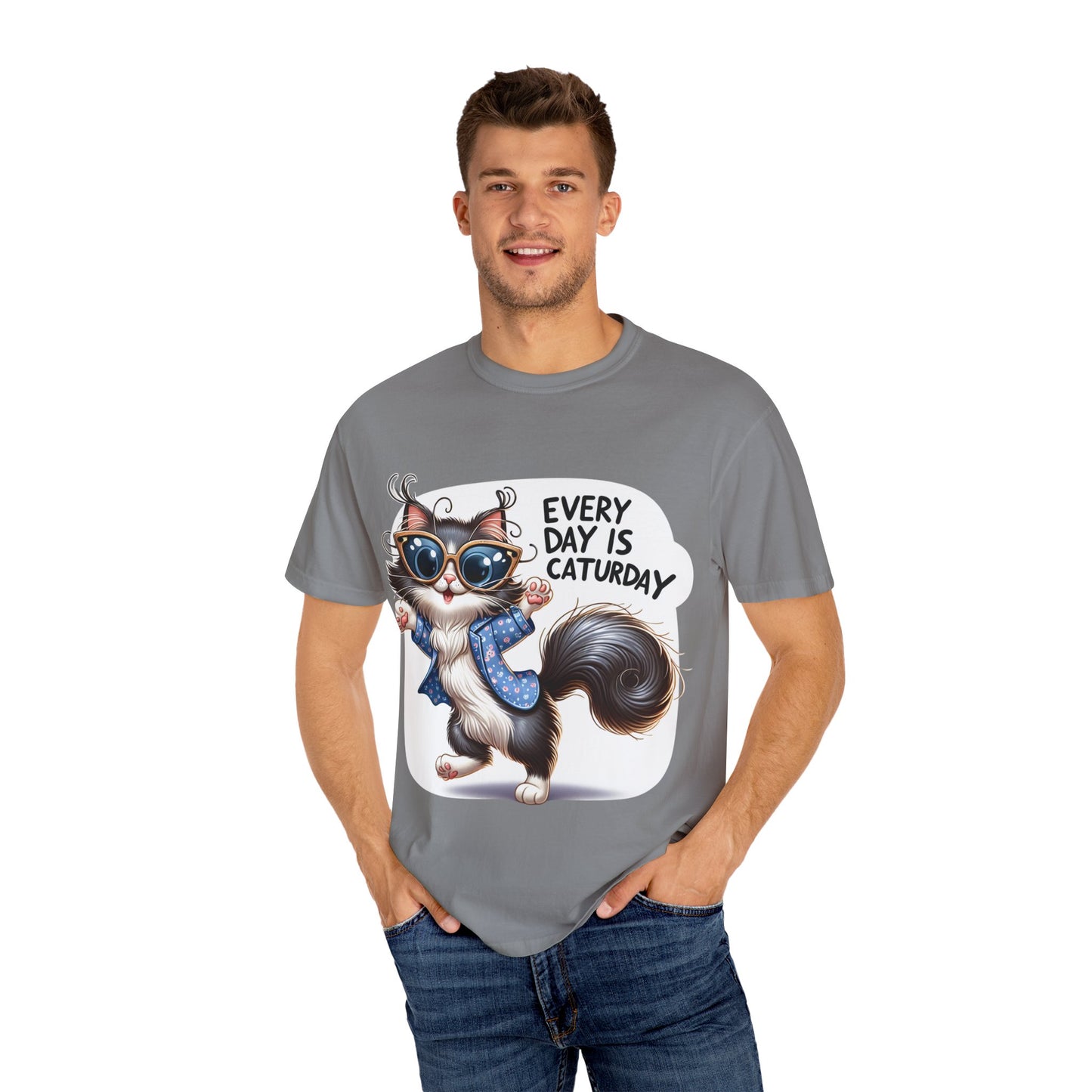 Cute Cat Graphic T-Shirt - 'Every Day is Caturday' Unisex Tee