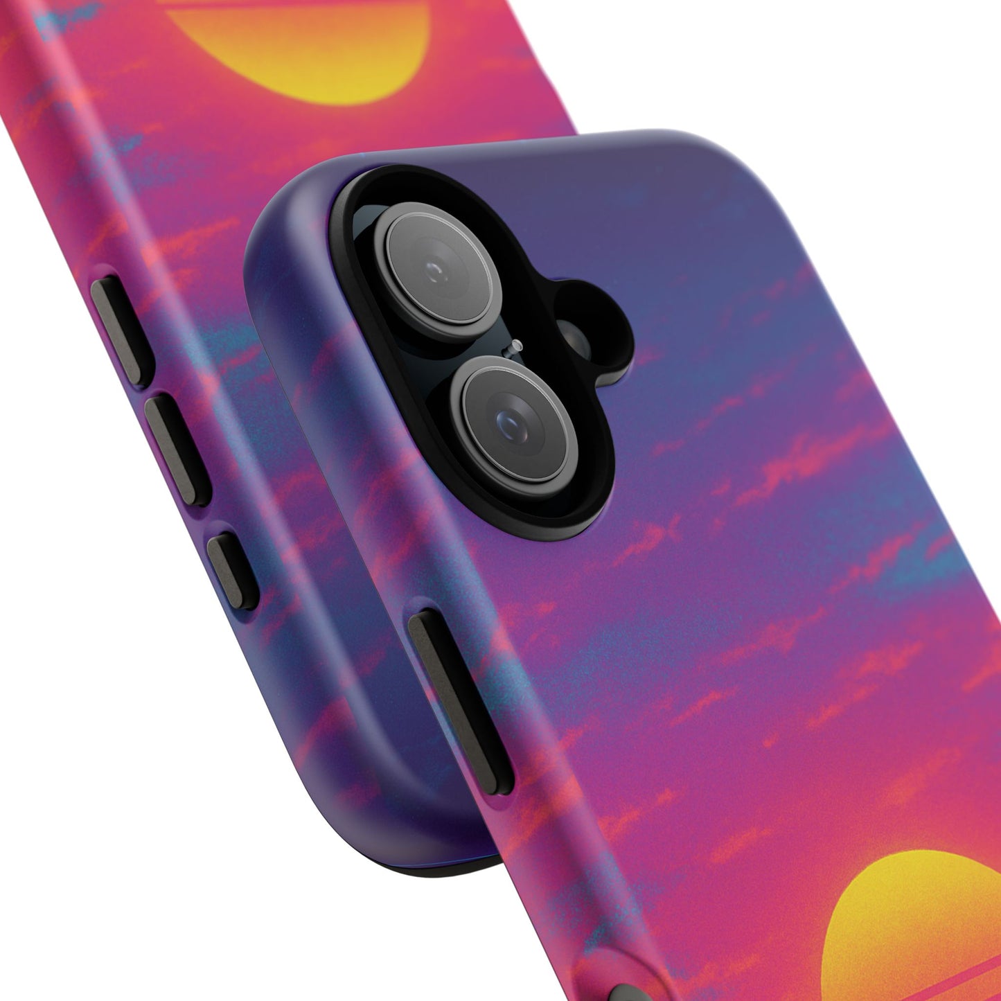 Retro Sunset Tough Phone Case - Vibrant 80s Aesthetic
