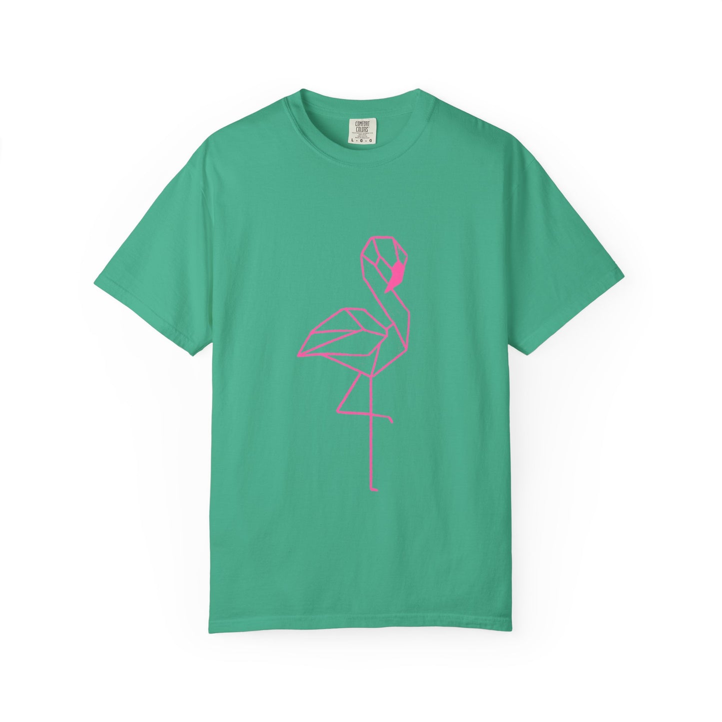 Geo Flamingo Unisex T-shirt | Summer Vibes Tee | Gift for Nature Lovers | Casual Wear for Every Occasion, Beach, Vacation, Friends Gathering