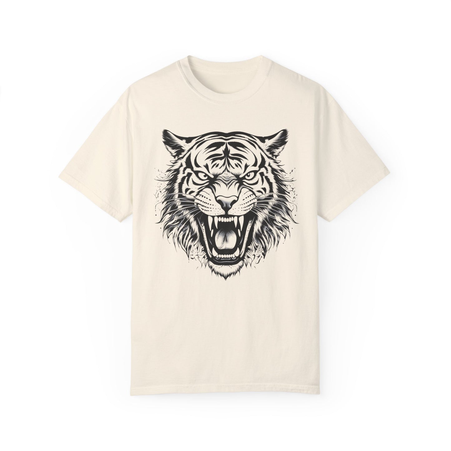 Fierce Tiger Unisex Garment-Dyed T-Shirt – Bold Graphic Tees for Animal Lovers