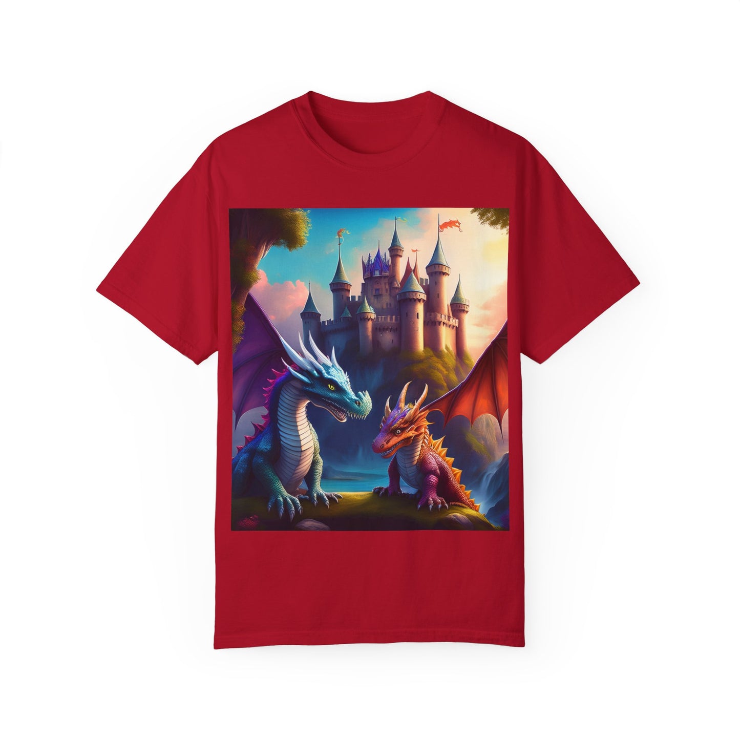 Fantasy Dragons Unisex Garment-Dyed T-Shirt - Perfect for Gamers & Fantasy Lovers