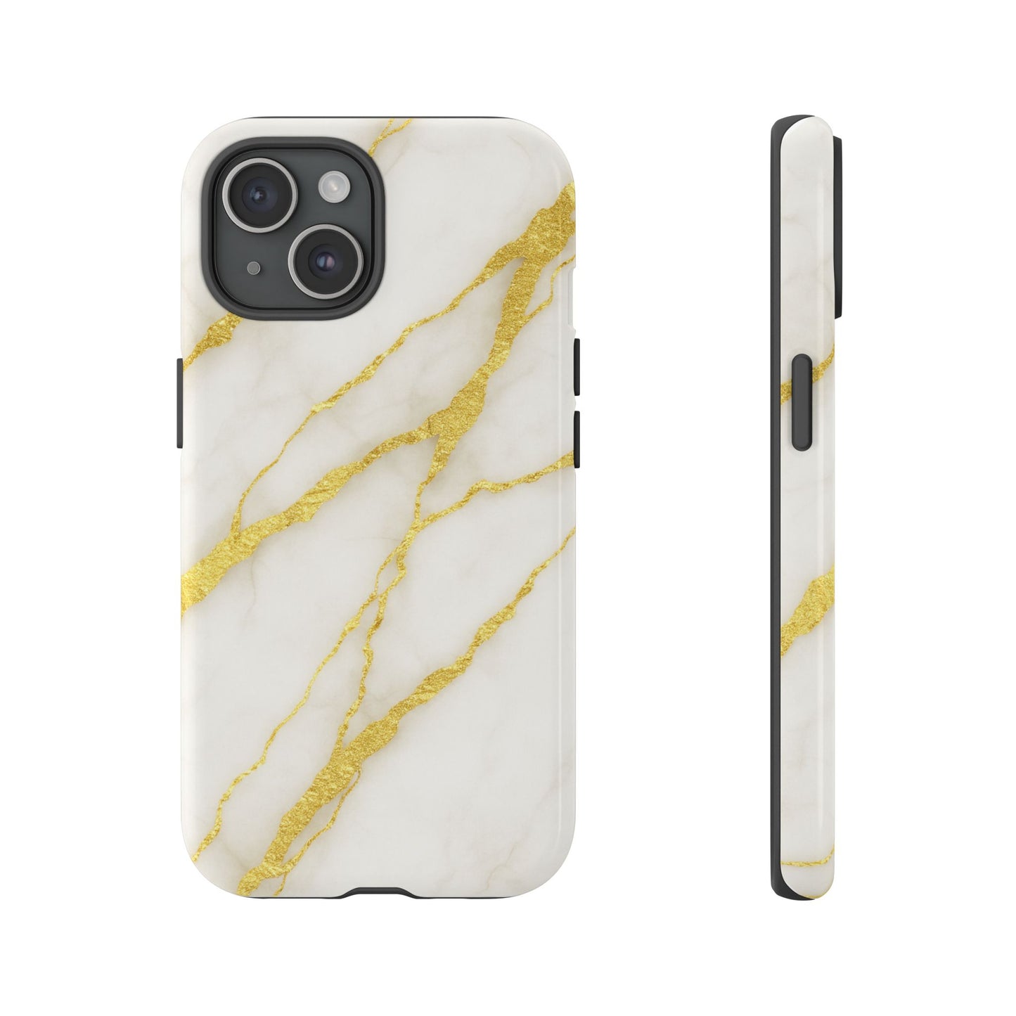 Luxury Marble Phone Case with Gold Accents