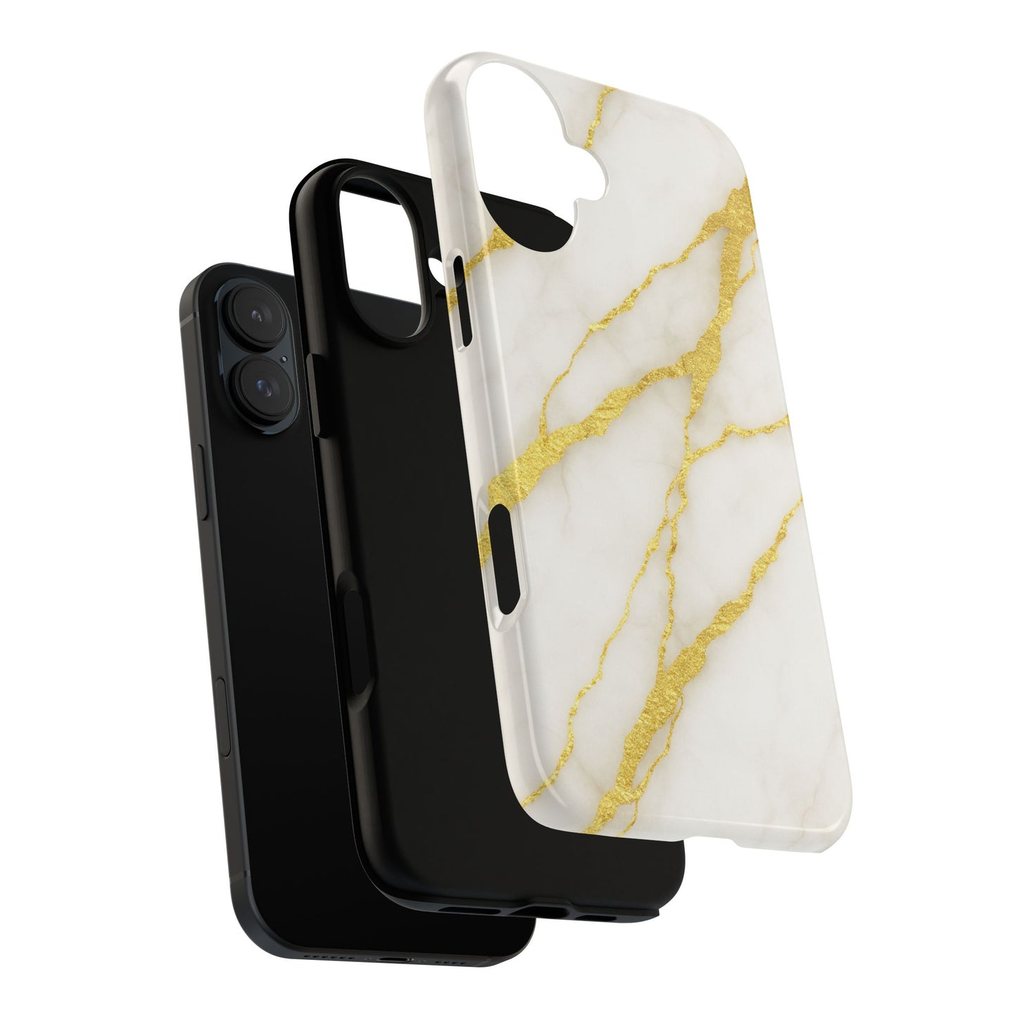 Luxury Marble Phone Case with Gold Accents