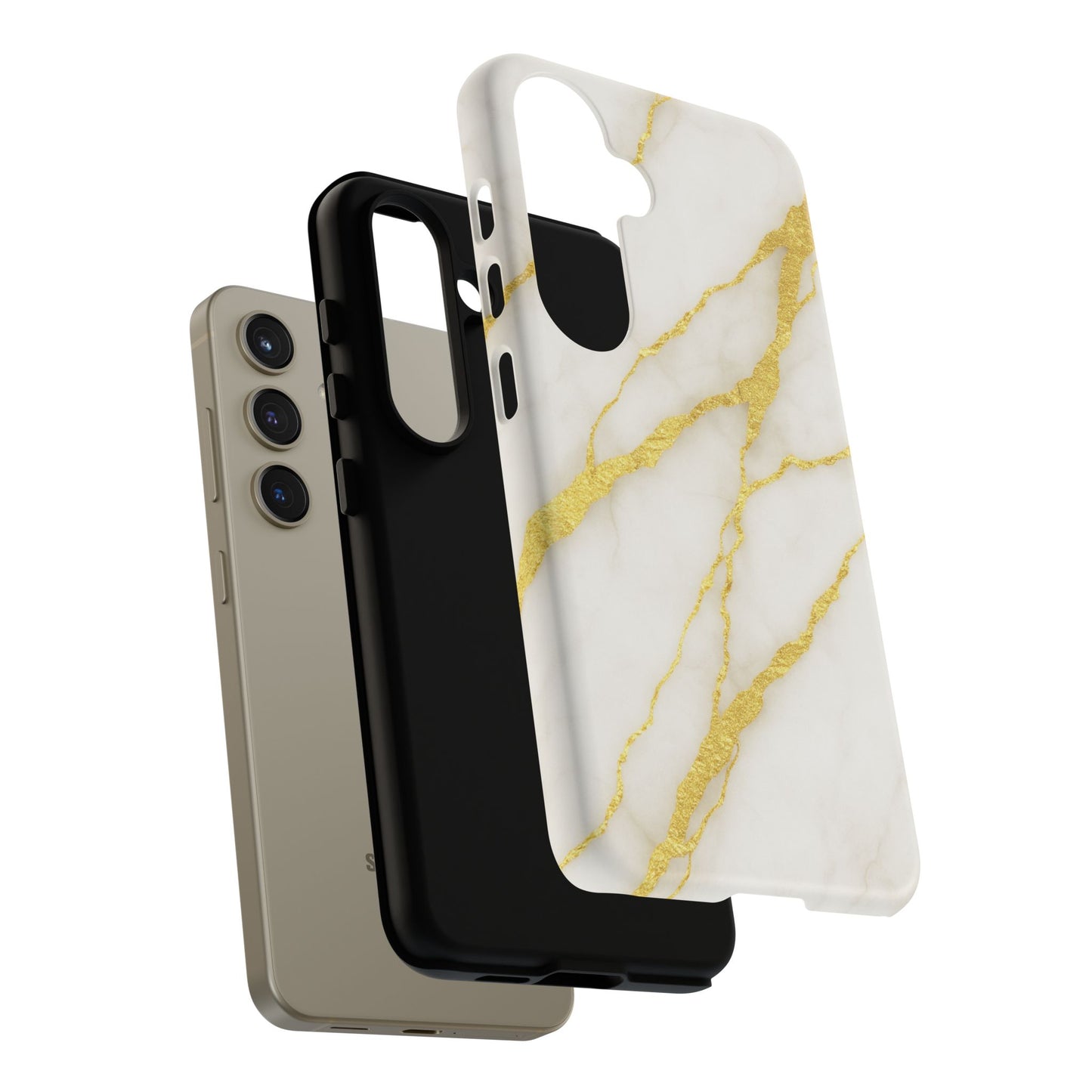 Luxury Marble Phone Case with Gold Accents