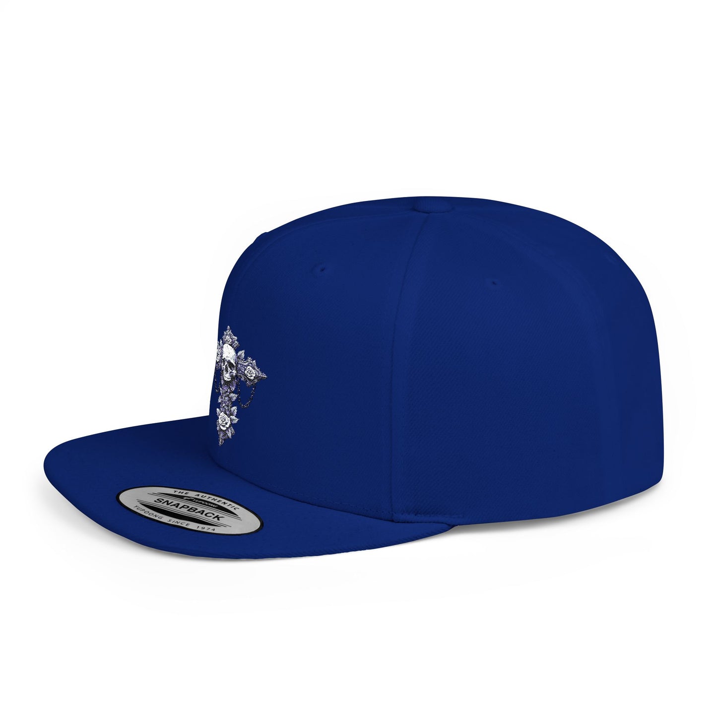 Stylish Flat Bill Snapback Hat with Unique Graphic Design