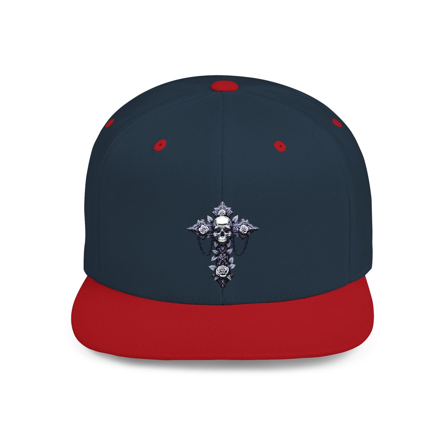 Stylish Flat Bill Snapback Hat with Unique Graphic Design