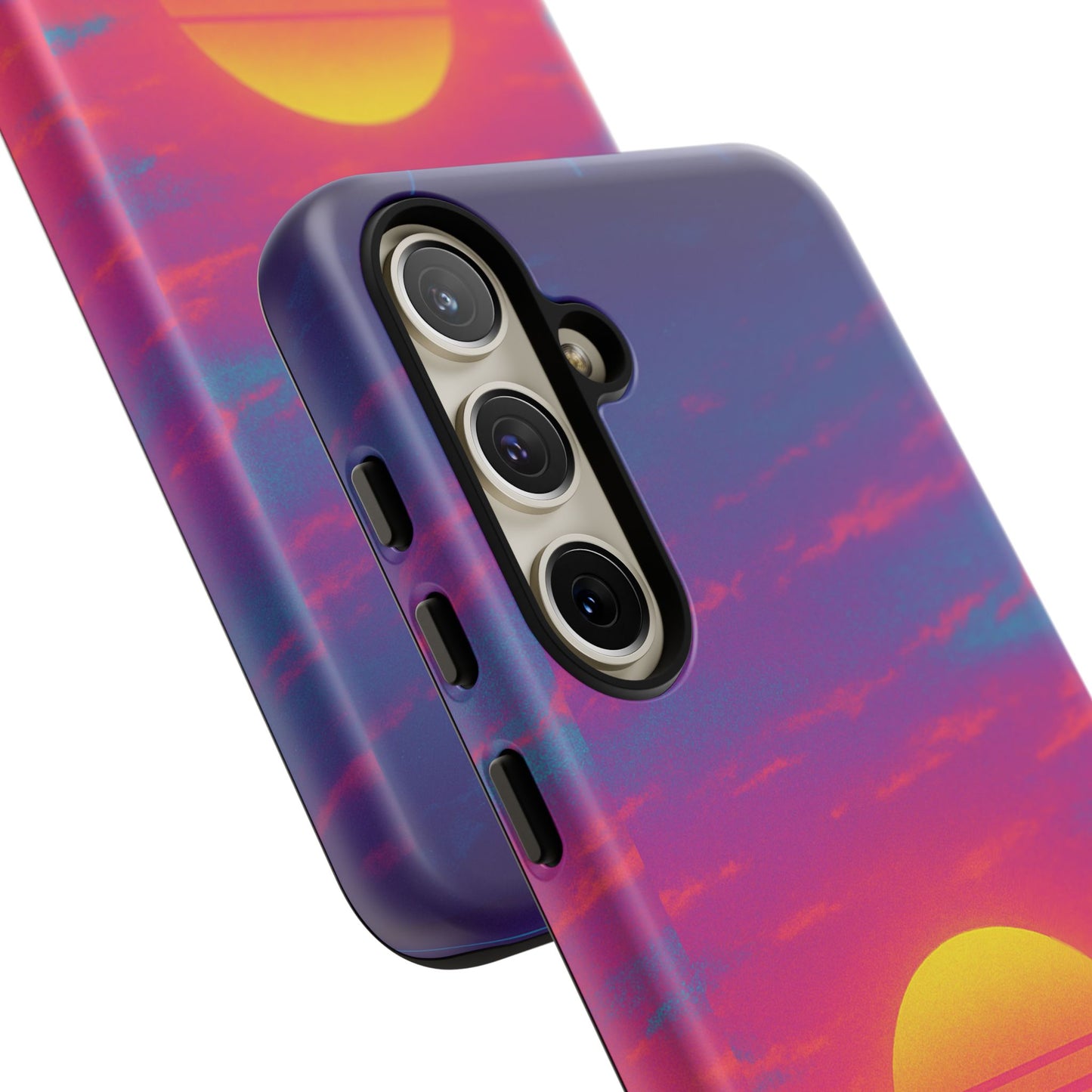 Retro Sunset Tough Phone Case - Vibrant 80s Aesthetic