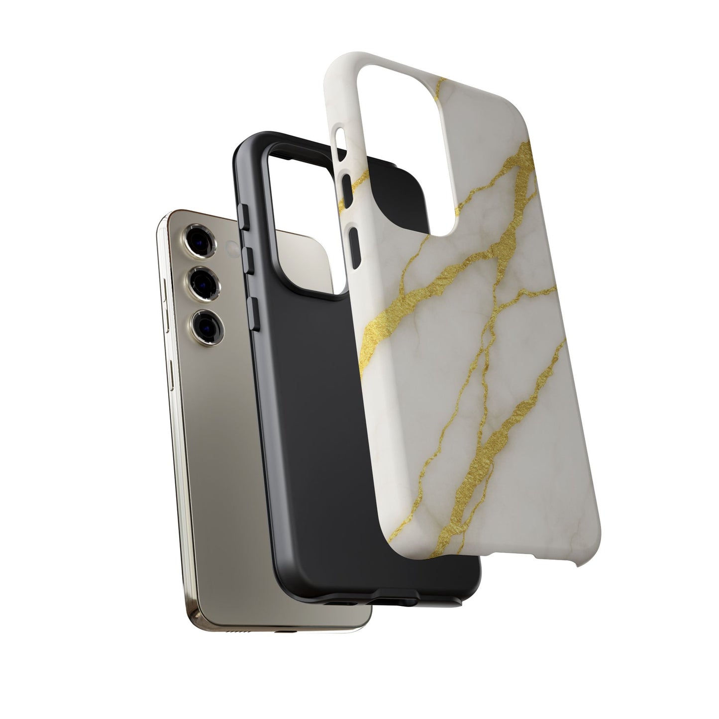 Luxury Marble Phone Case with Gold Accents