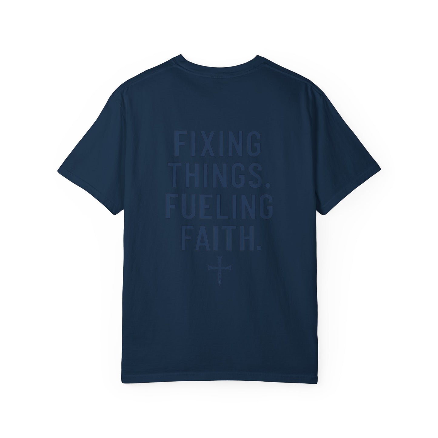 Faith-Inspired Unisex T-Shirt | Fixing Things Fueling Faith | Inspirational Gift for Believers | Casual Wear, Church Events, Everyday Style