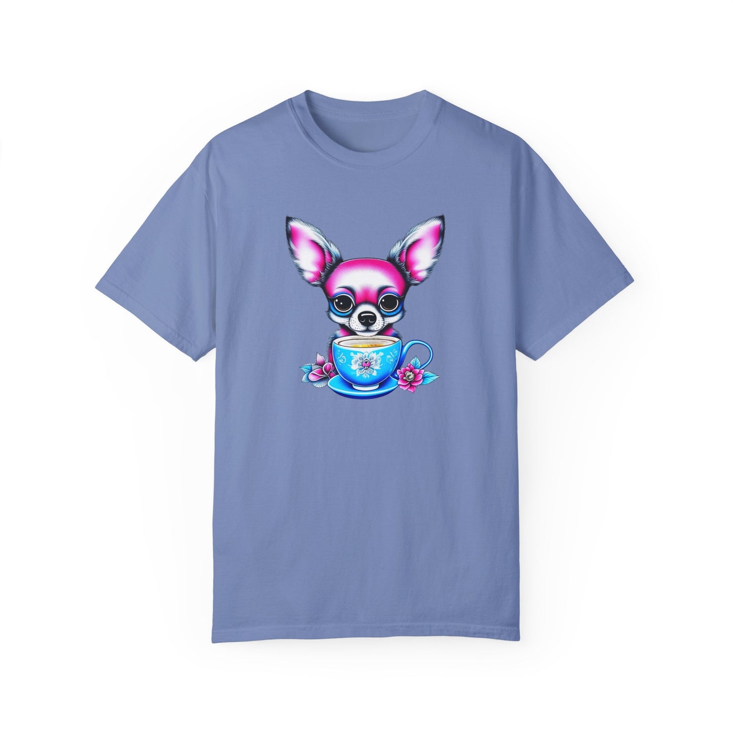 Cute Chihuahua Tea Party Unisex Garment-Dyed T-Shirt