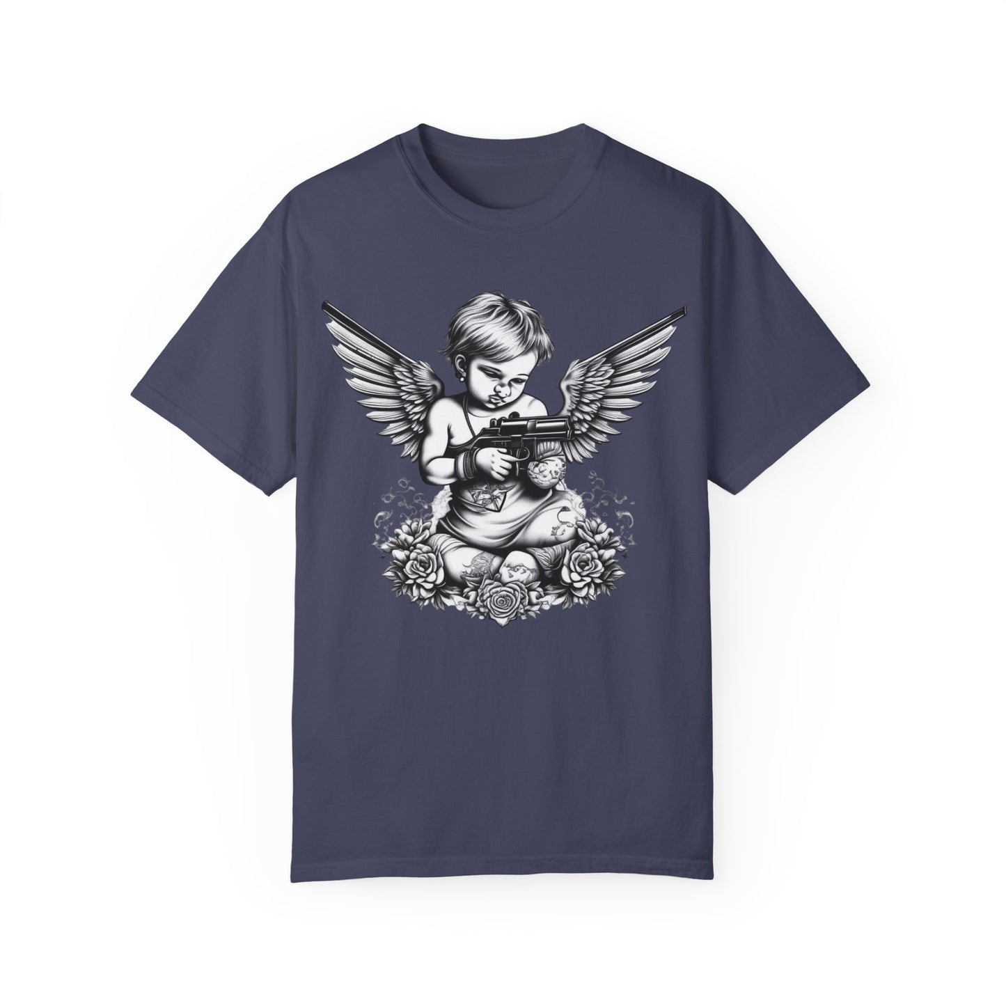Unisex Angel with Gun Graphic T-Shirt - Edgy Streetwear