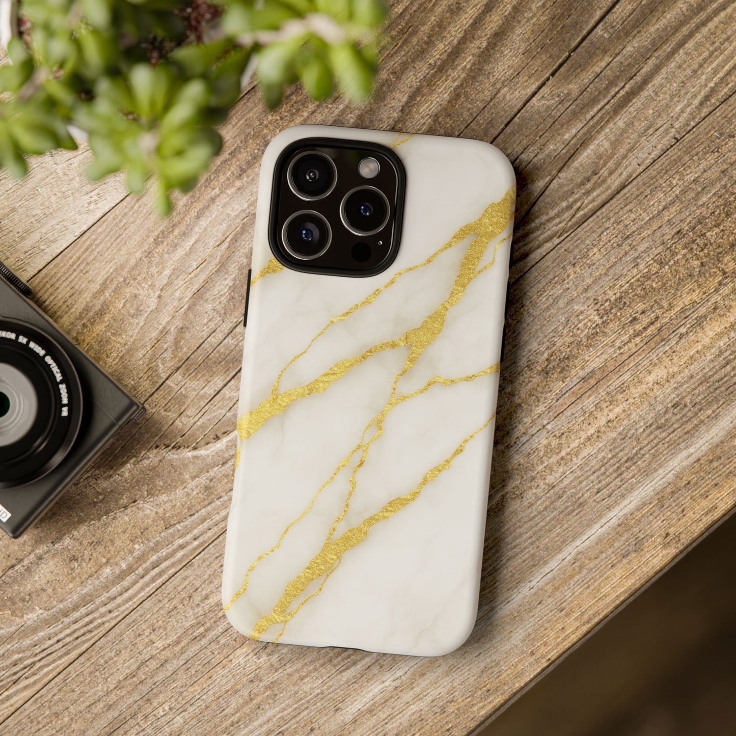 Luxury Marble Phone Case with Gold Accents