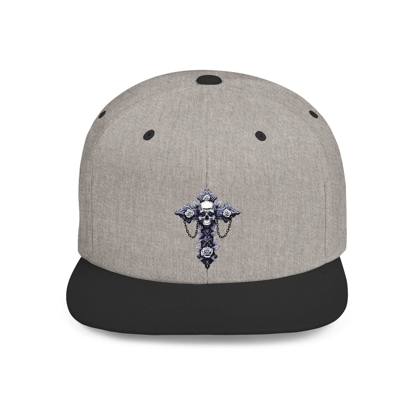 Stylish Flat Bill Snapback Hat with Unique Graphic Design