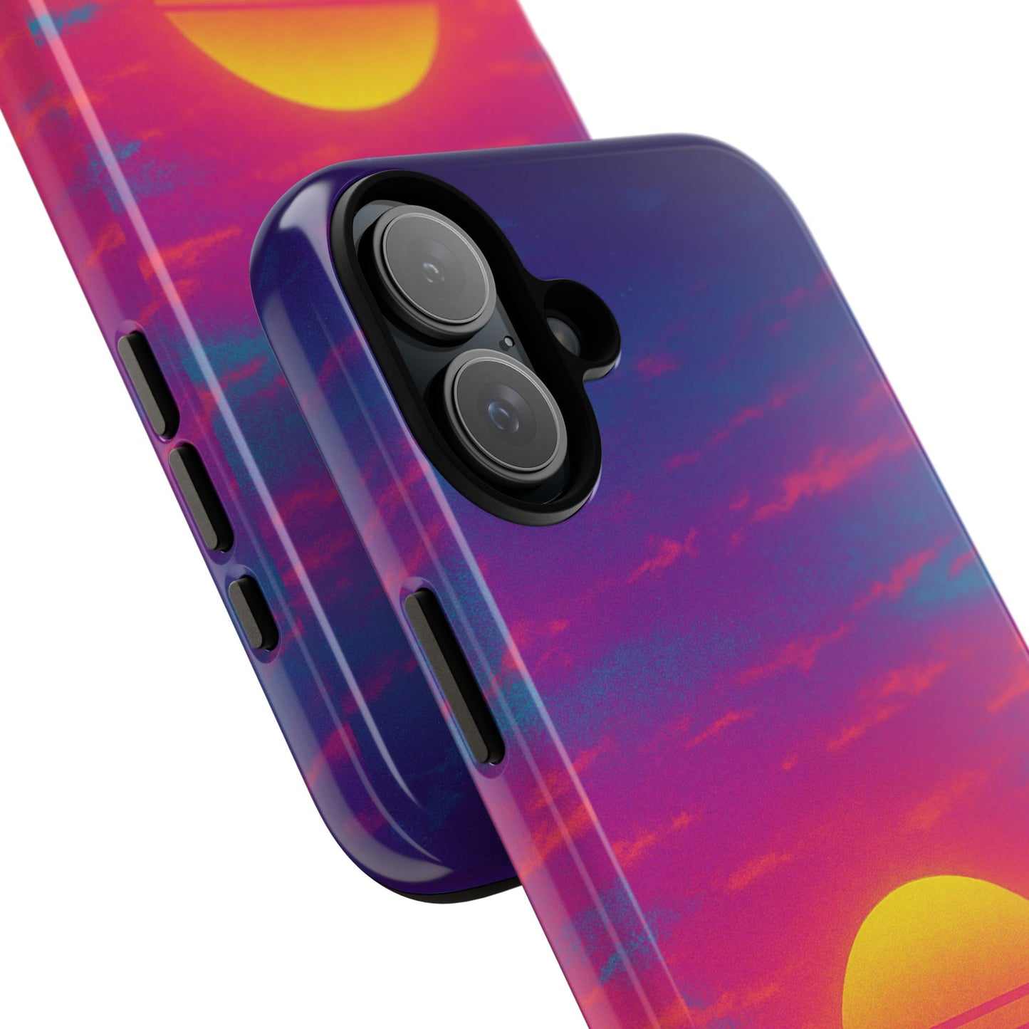 Retro Sunset Tough Phone Case - Vibrant 80s Aesthetic