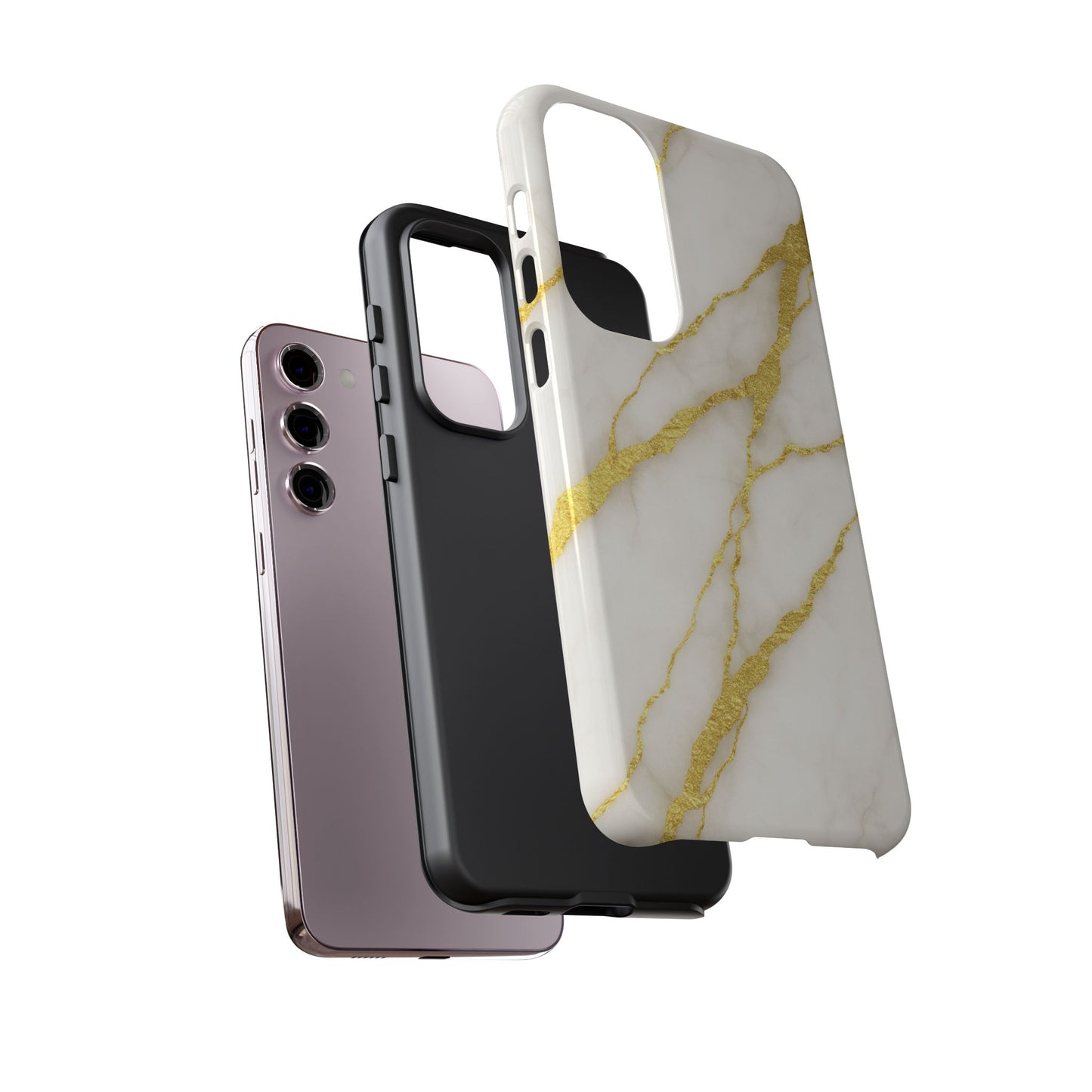 Luxury Marble Phone Case with Gold Accents