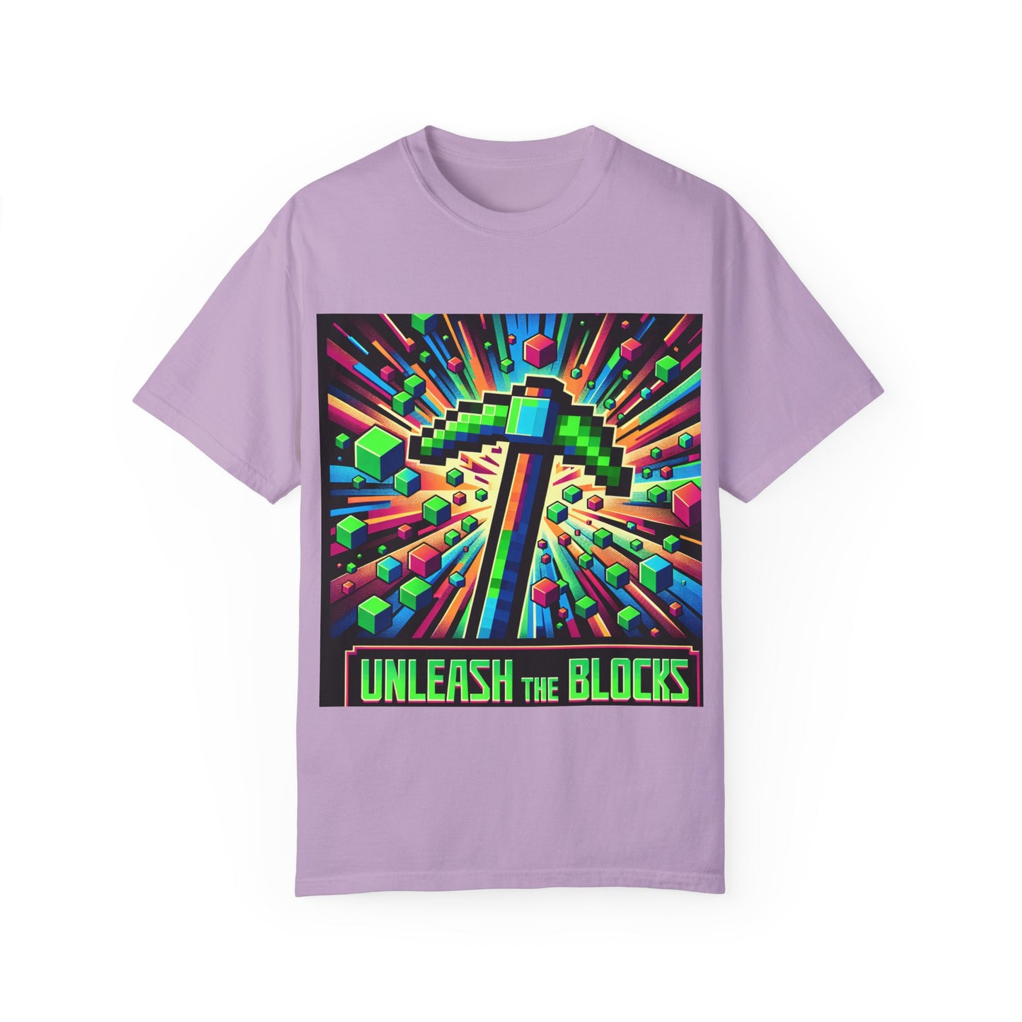 Unisex Garment-Dyed T-shirt - 'Unleash the Blocks' Gaming Tee