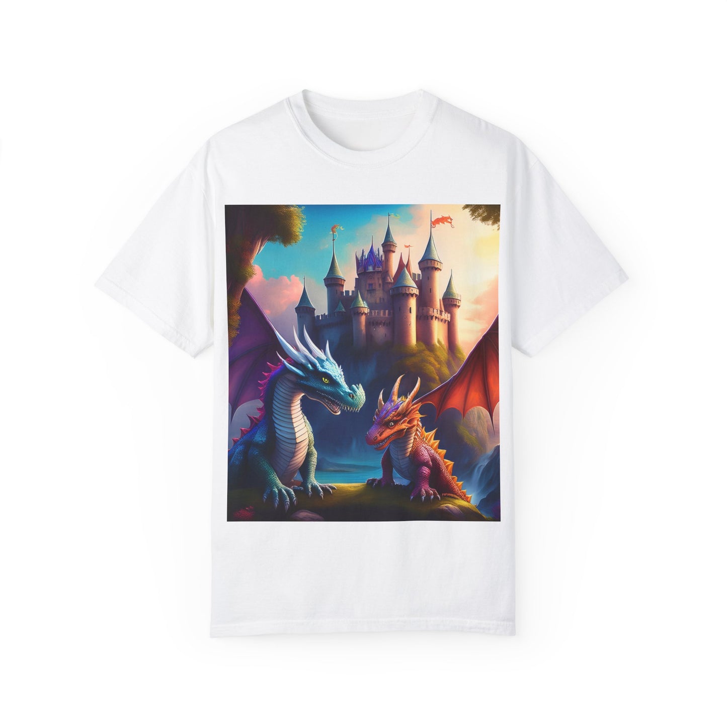 Fantasy Dragons Unisex Garment-Dyed T-Shirt - Perfect for Gamers & Fantasy Lovers