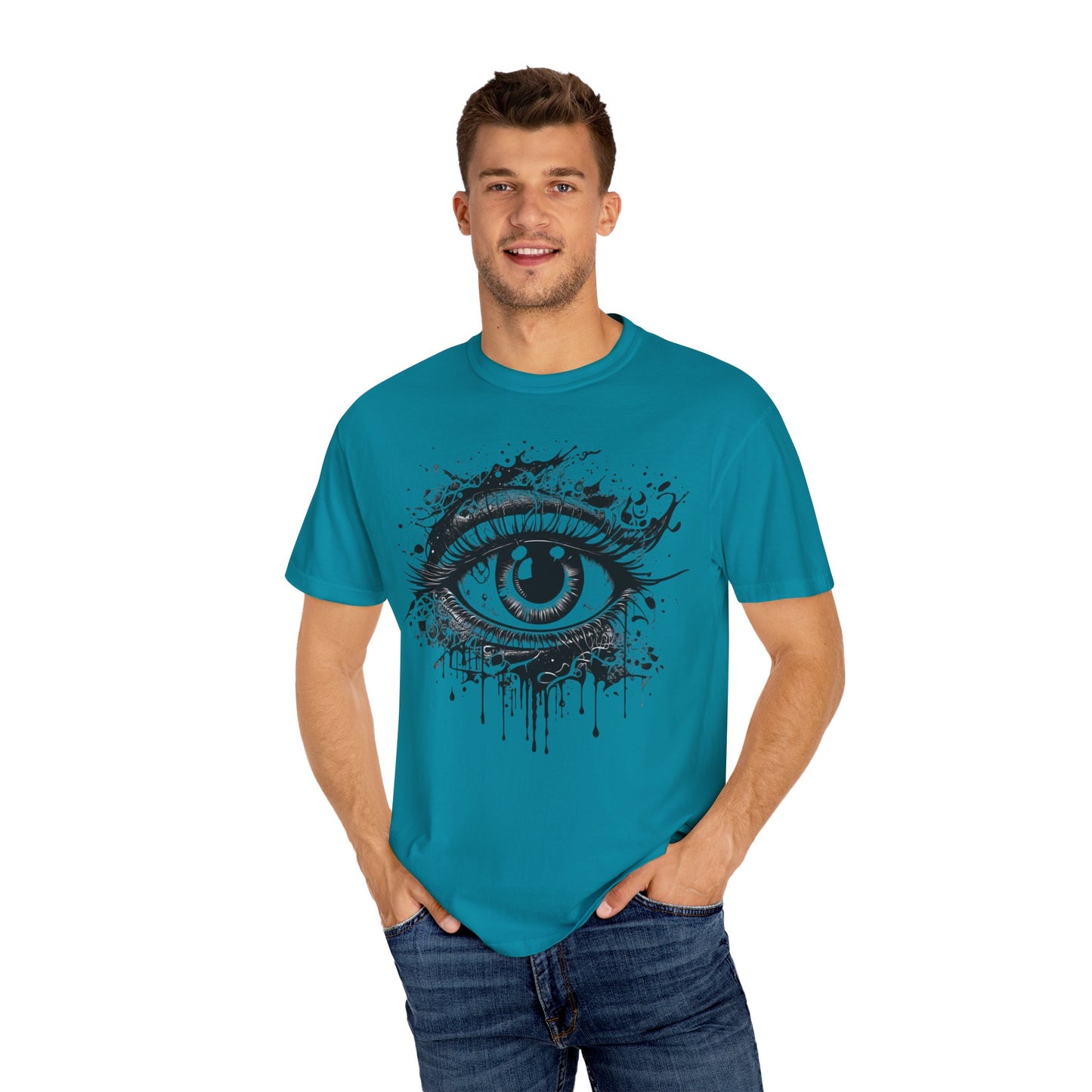 Eye-See-You Unisex Garment-Dyed T-Shirt - Artistic Graphic Tee for Creative Souls-eye