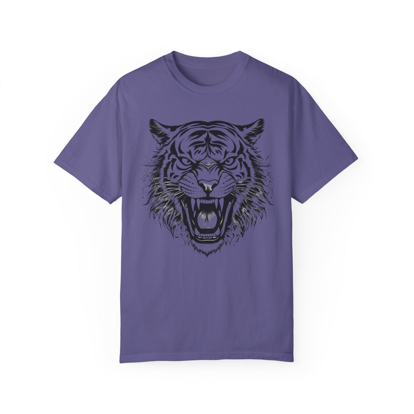 Fierce Tiger Unisex Garment-Dyed T-Shirt – Bold Graphic Tees for Animal Lovers
