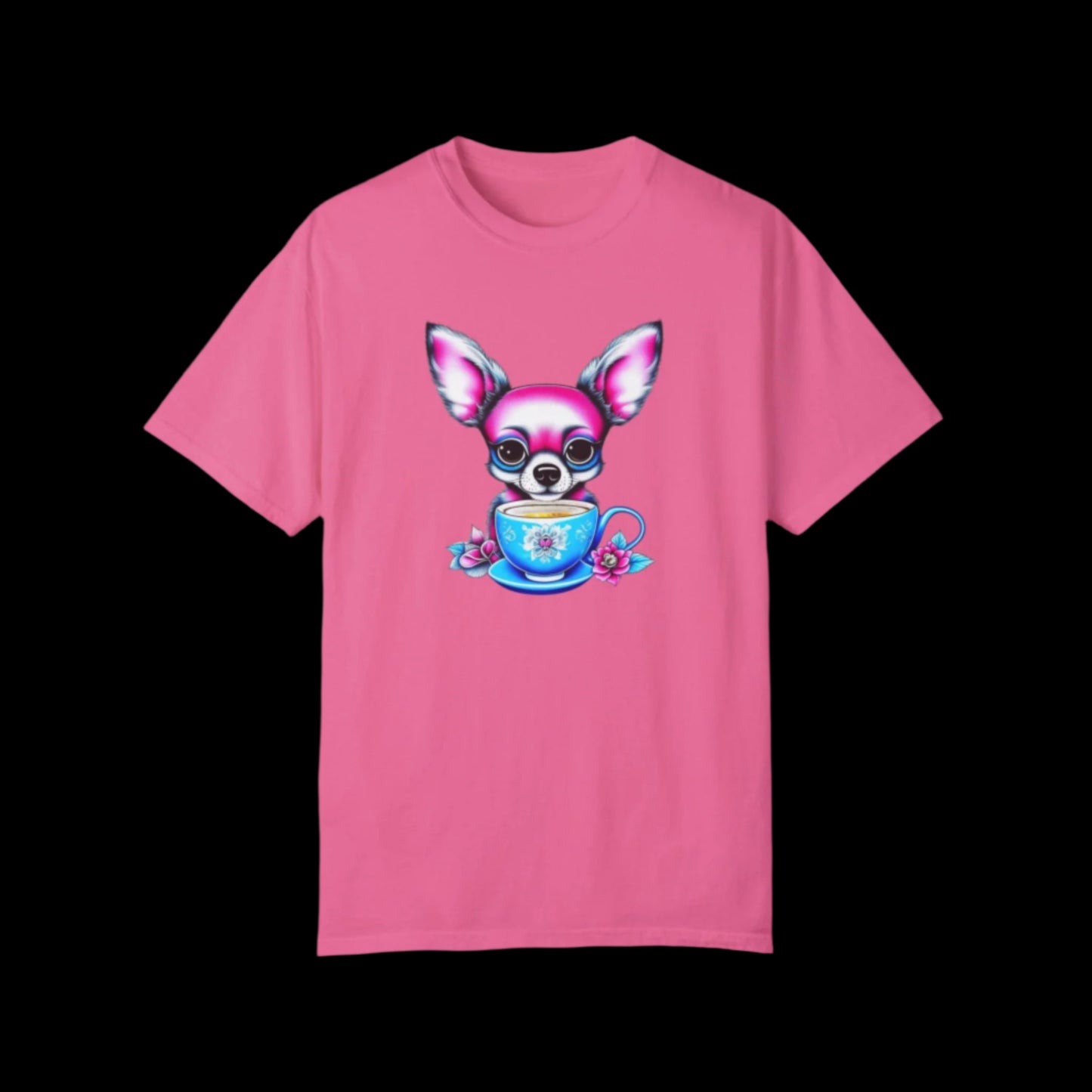 Cute Chihuahua Tea Party Unisex Garment-Dyed T-Shirt