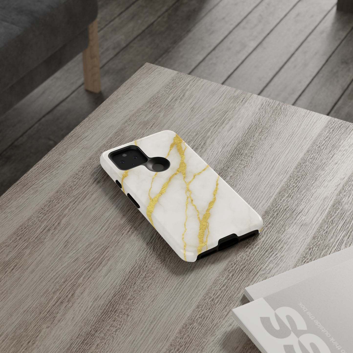 Luxury Marble Phone Case with Gold Accents