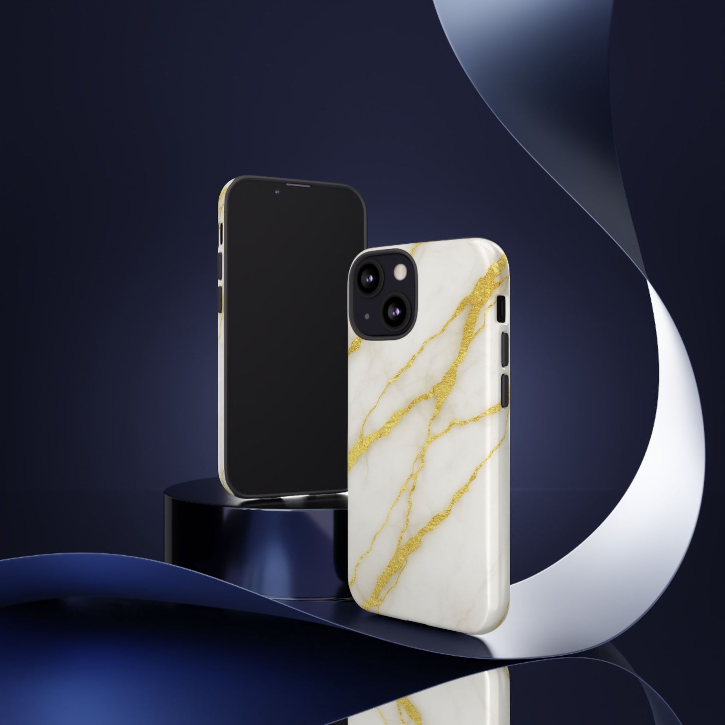 Luxury Marble Phone Case with Gold Accents