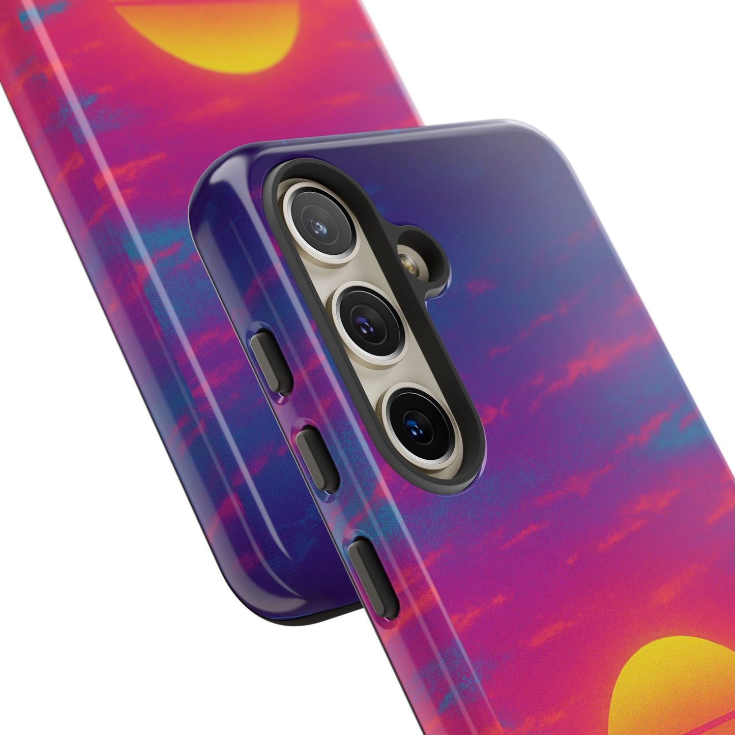 Retro Sunset Tough Phone Case - Vibrant 80s Aesthetic