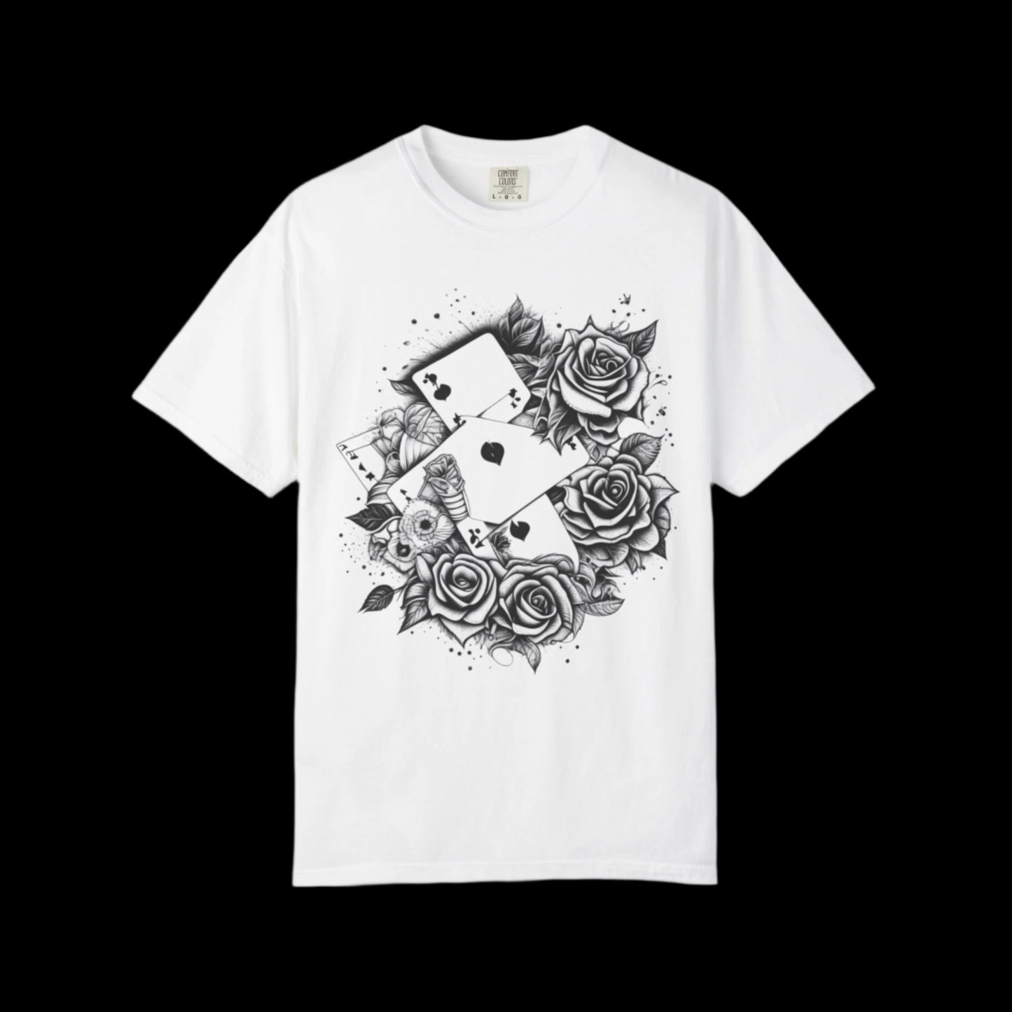 Gothic Floral Card T-Shirt | Unisex Garment-Dyed Tee