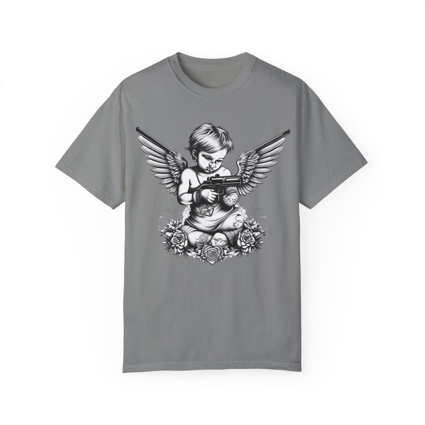 Unisex Angel with Gun Graphic T-Shirt - Edgy Streetwear