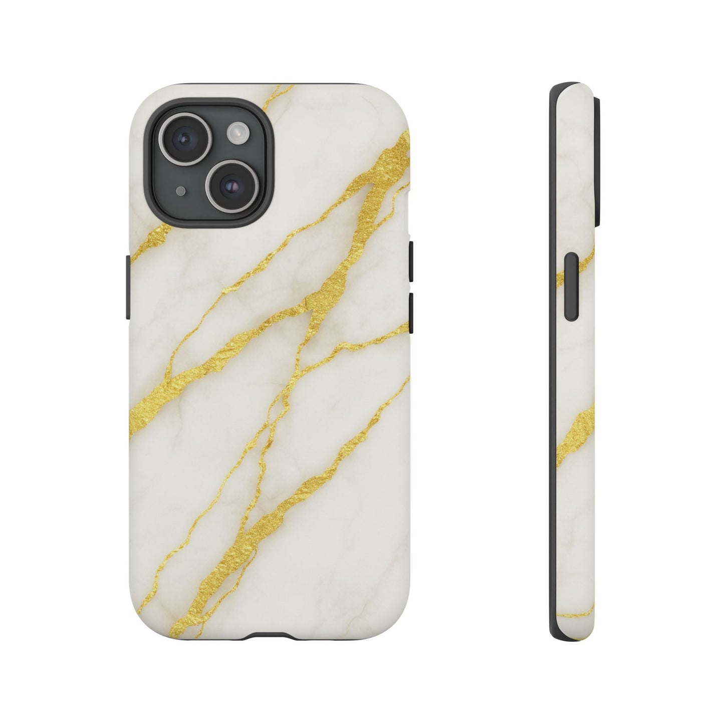 Luxury Marble Phone Case with Gold Accents