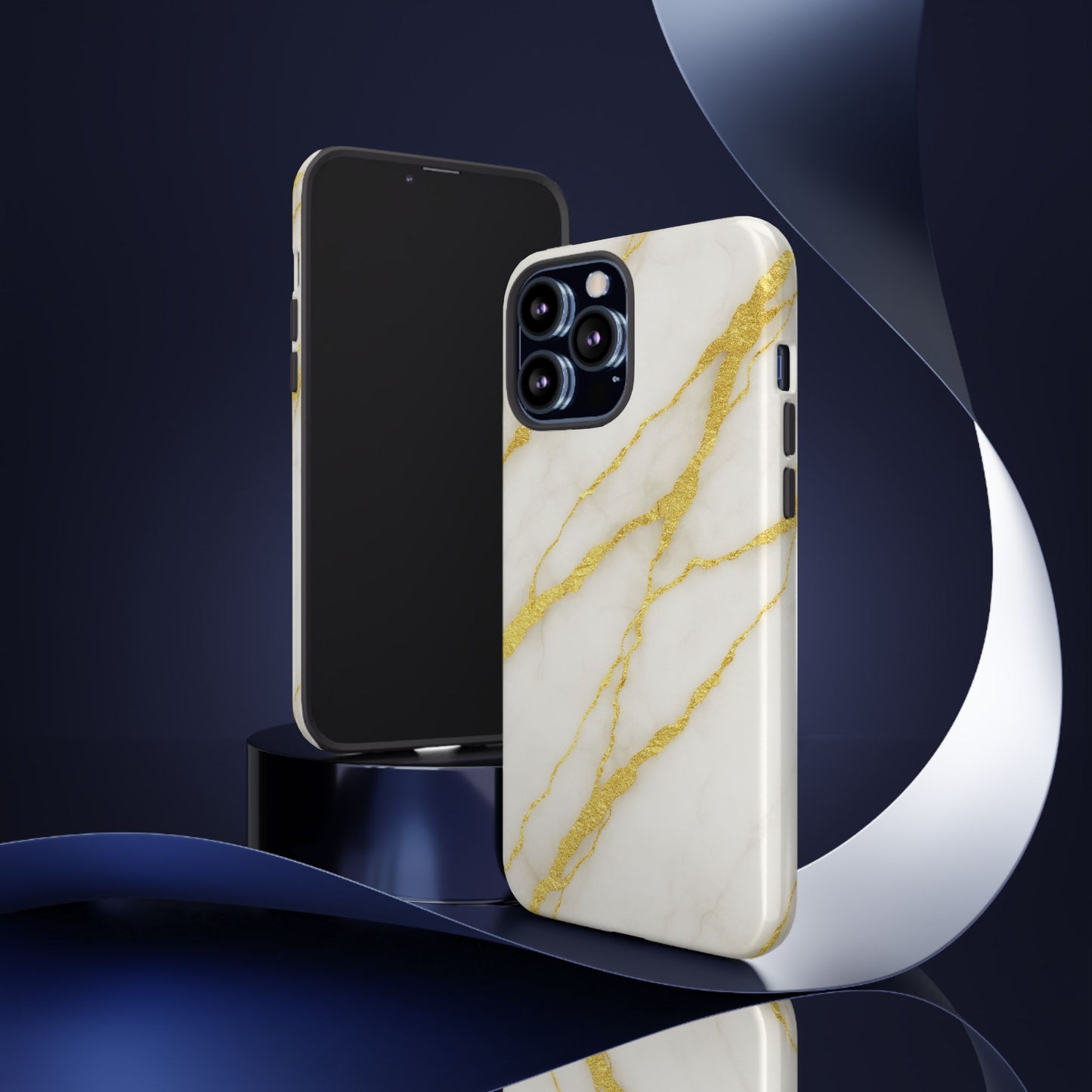 Luxury Marble Phone Case with Gold Accents