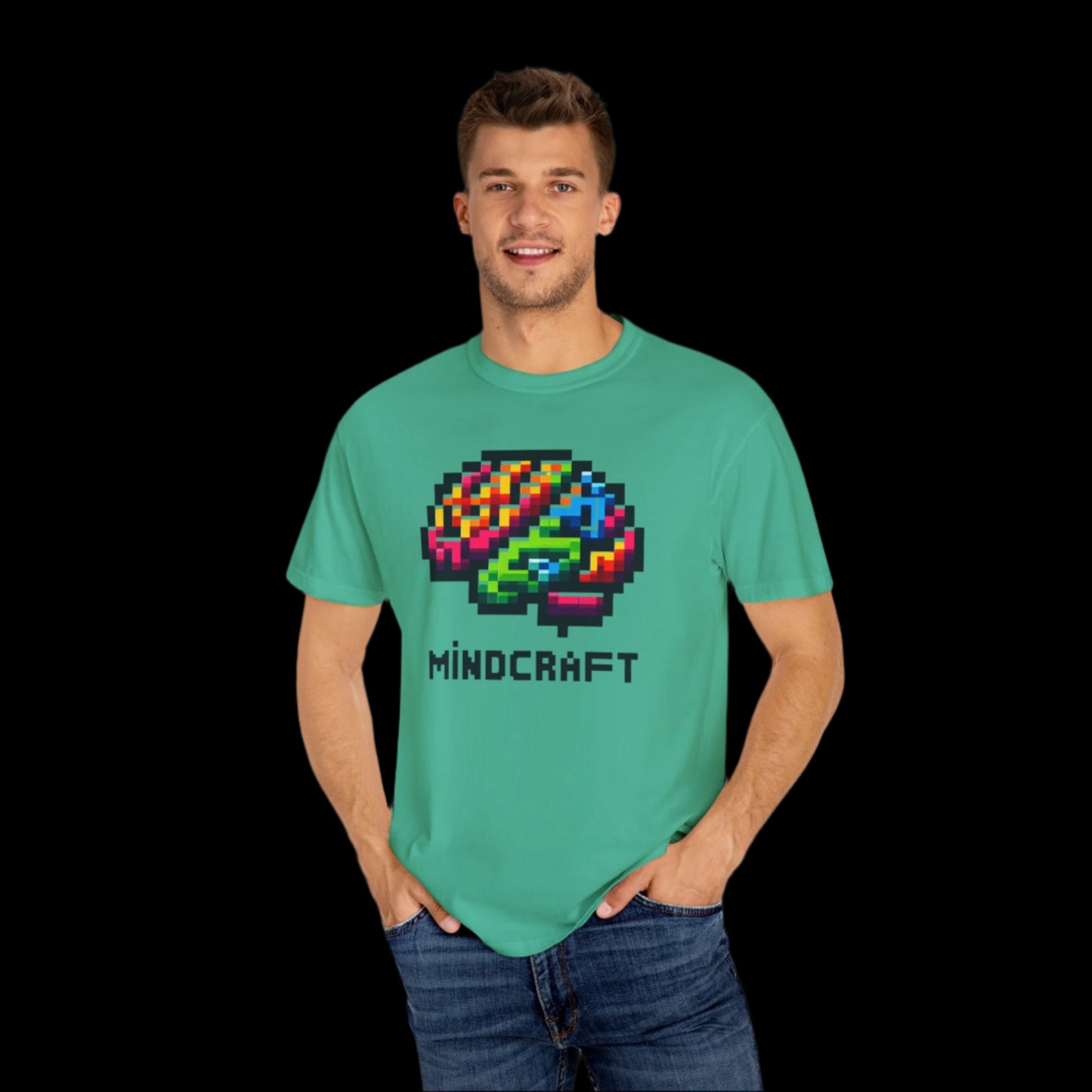 Mindcraft Unisex Gamer T-Shirt – Colorful Brain Design for Creative Minds