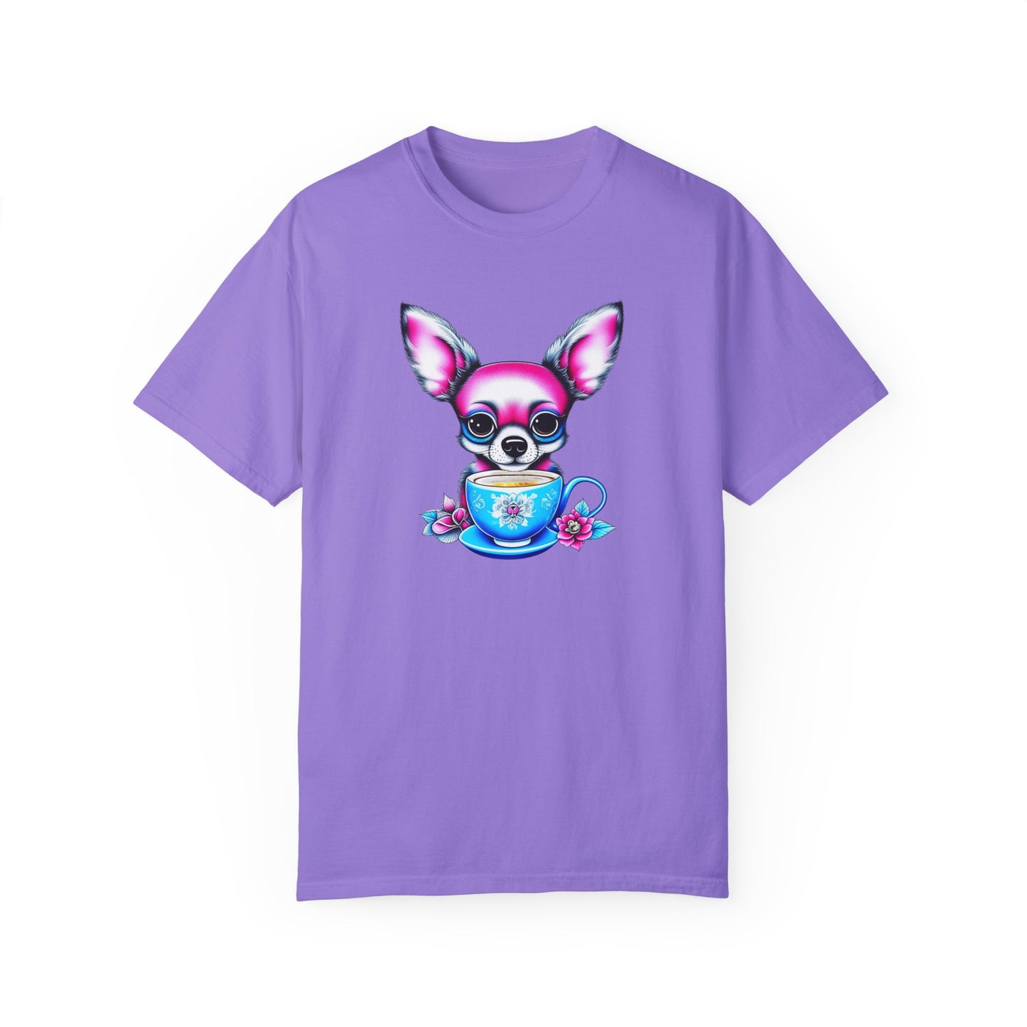 Cute Chihuahua Tea Party Unisex Garment-Dyed T-Shirt