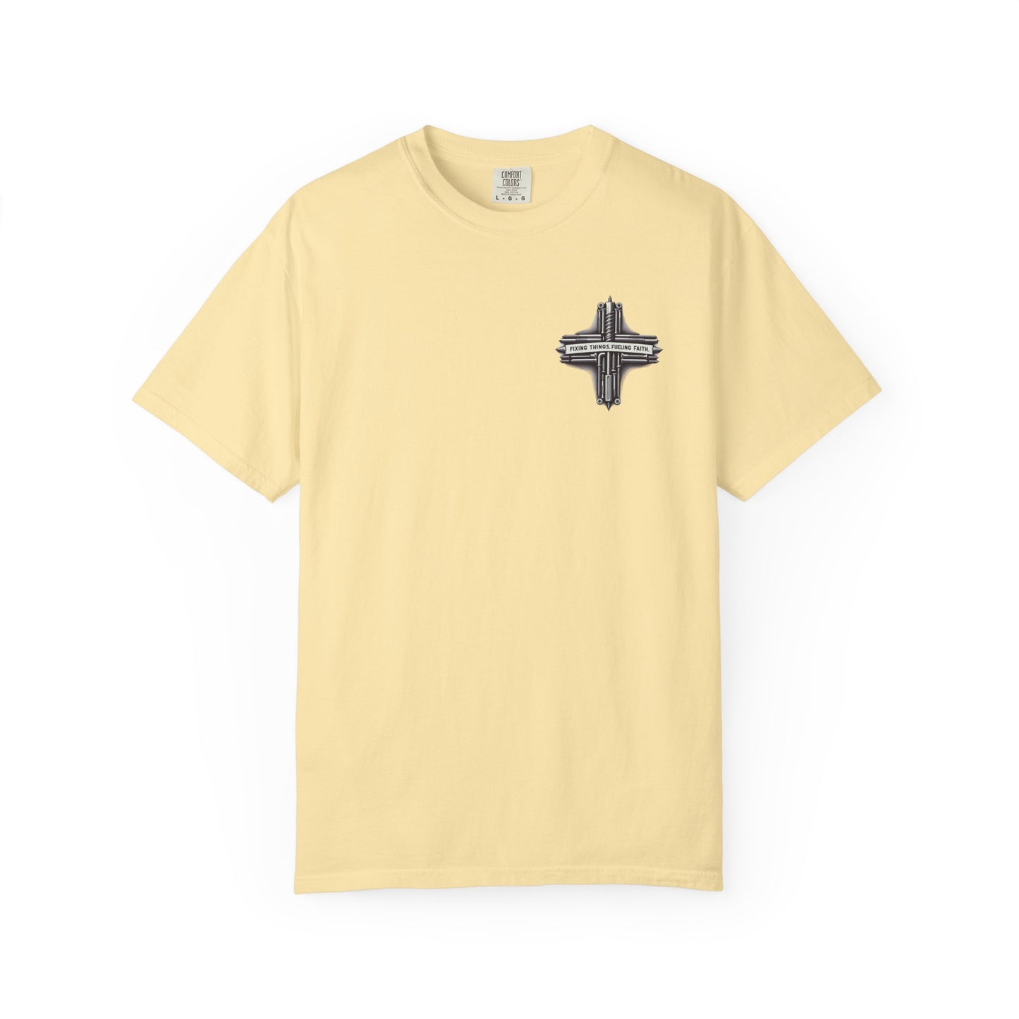 Faith-Inspired Unisex T-Shirt | Fixing Things Fueling Faith | Inspirational Gift for Believers | Casual Wear, Church Events, Everyday Style