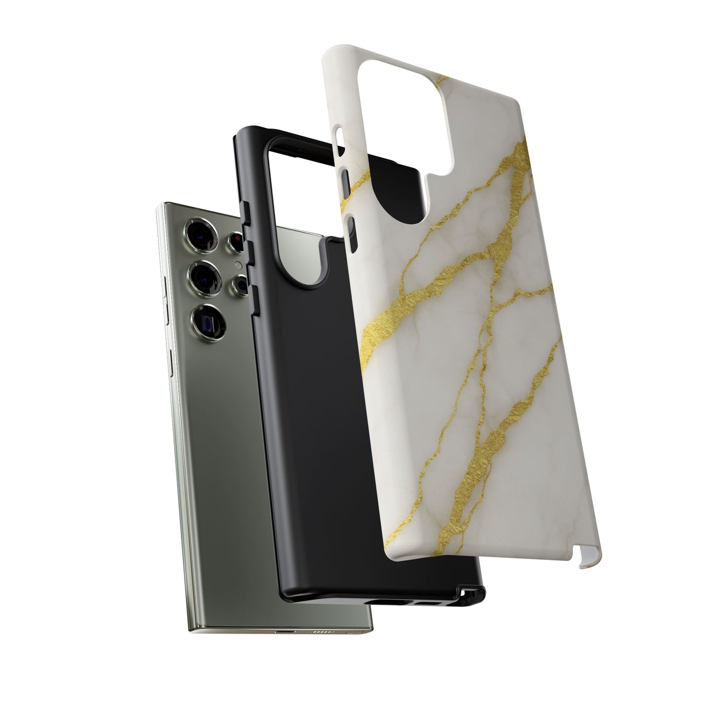 Luxury Marble Phone Case with Gold Accents