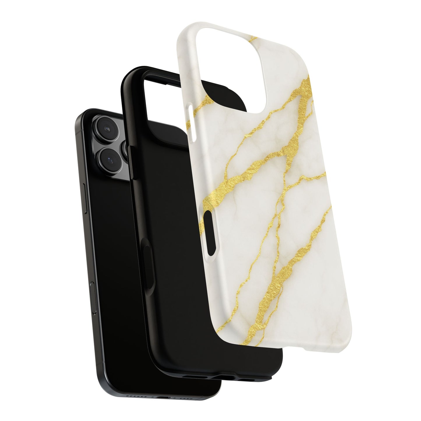 Luxury Marble Phone Case with Gold Accents