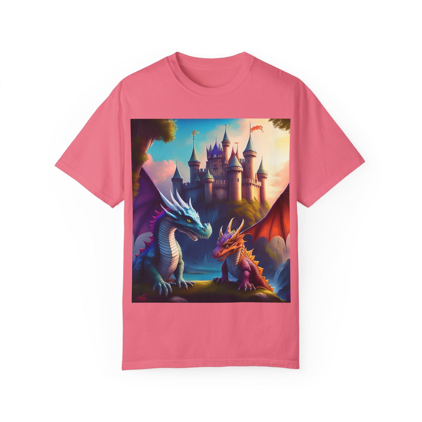 Fantasy Dragons Unisex Garment-Dyed T-Shirt - Perfect for Gamers & Fantasy Lovers