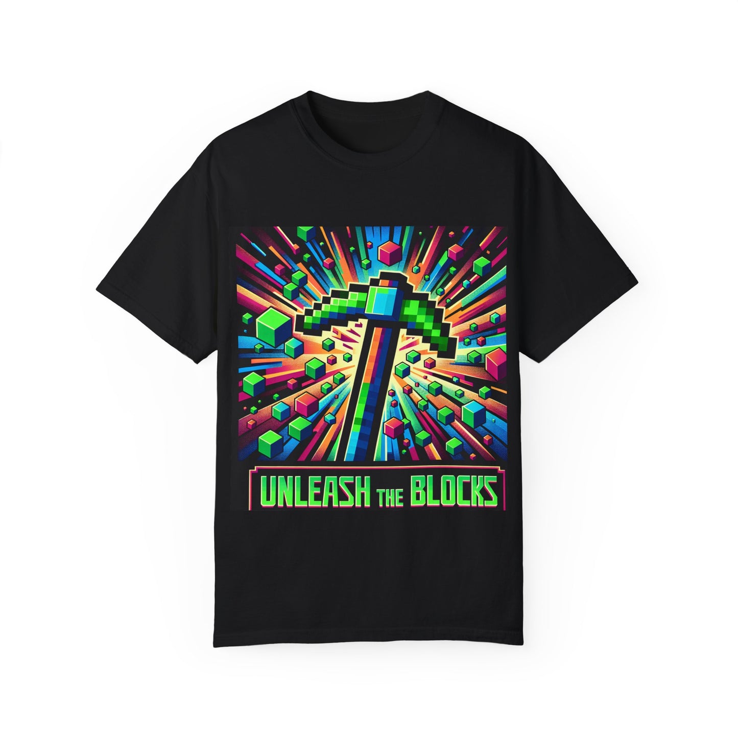 Unisex Garment-Dyed T-shirt - 'Unleash the Blocks' Gaming Tee