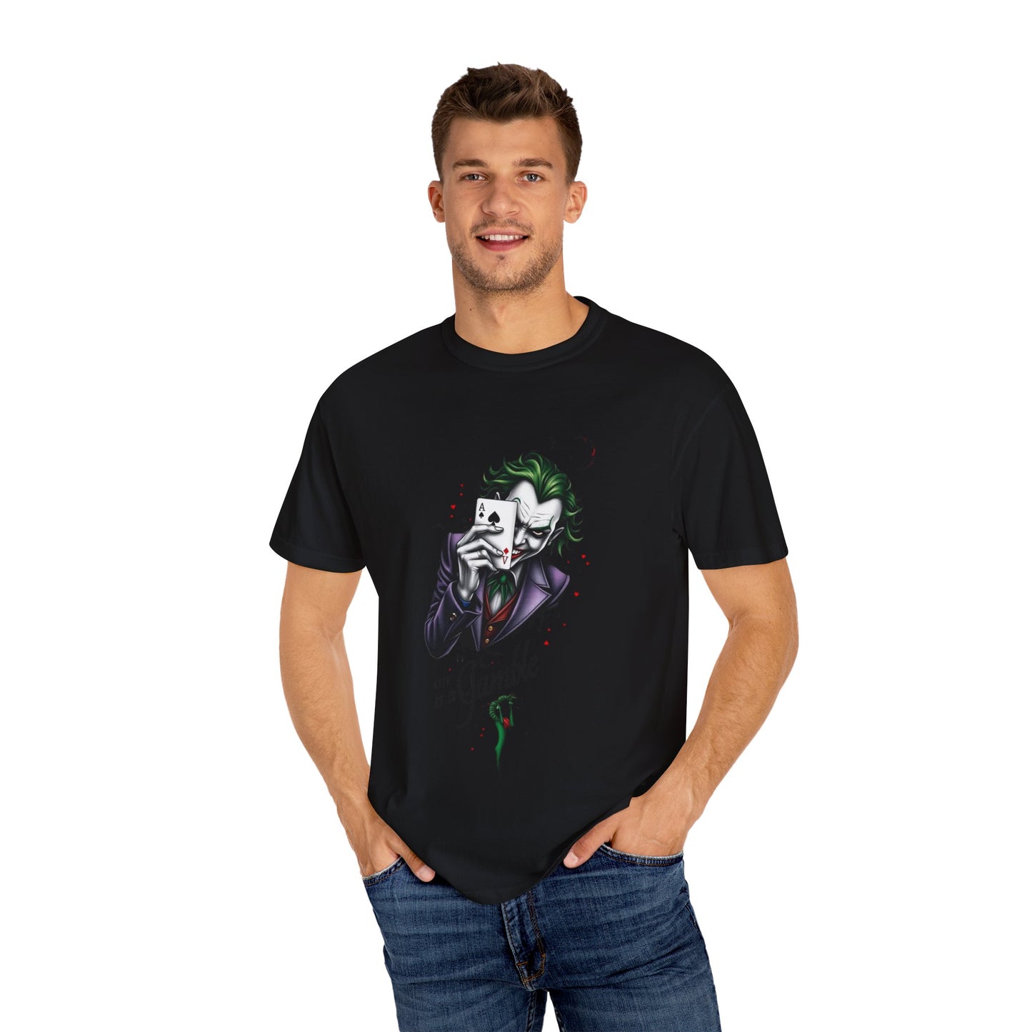 "Joker T-Shirt – Bold Graphic Tee for DC Comics & Supervillain Fans"