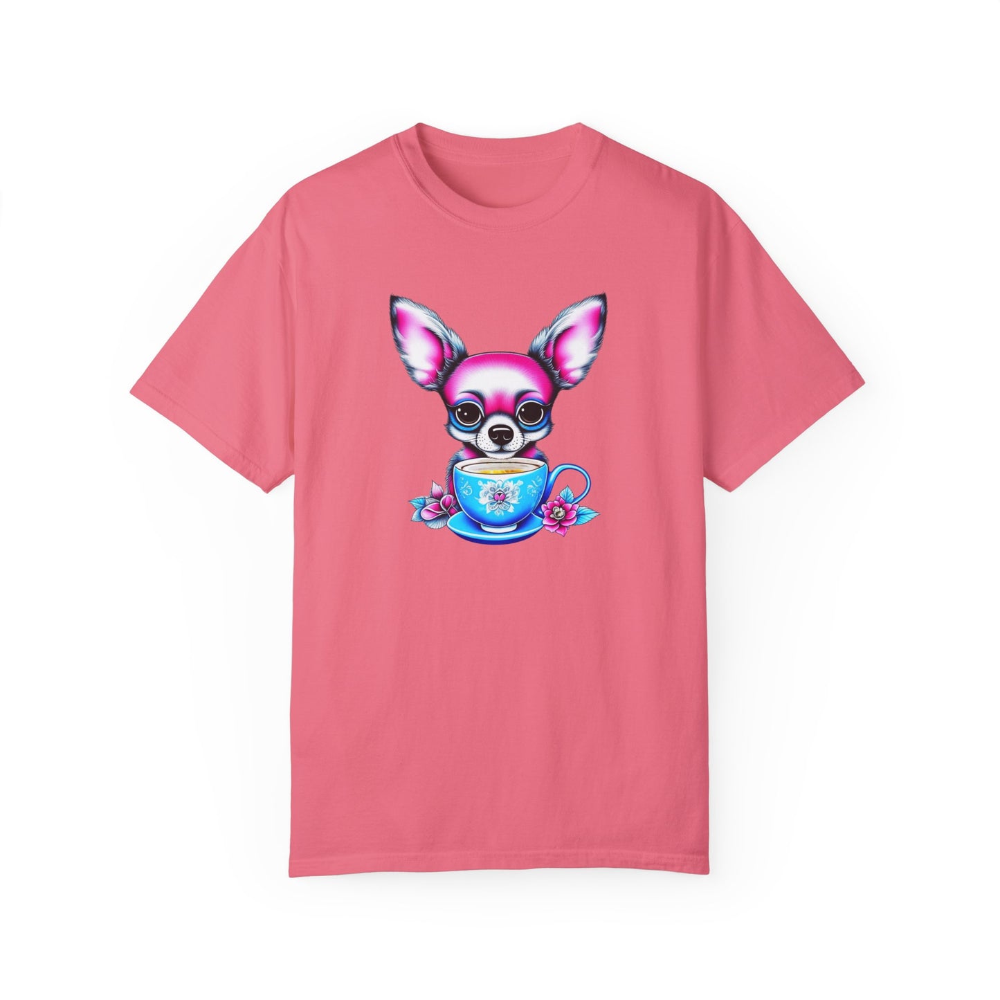Cute Chihuahua Tea Party Unisex Garment-Dyed T-Shirt