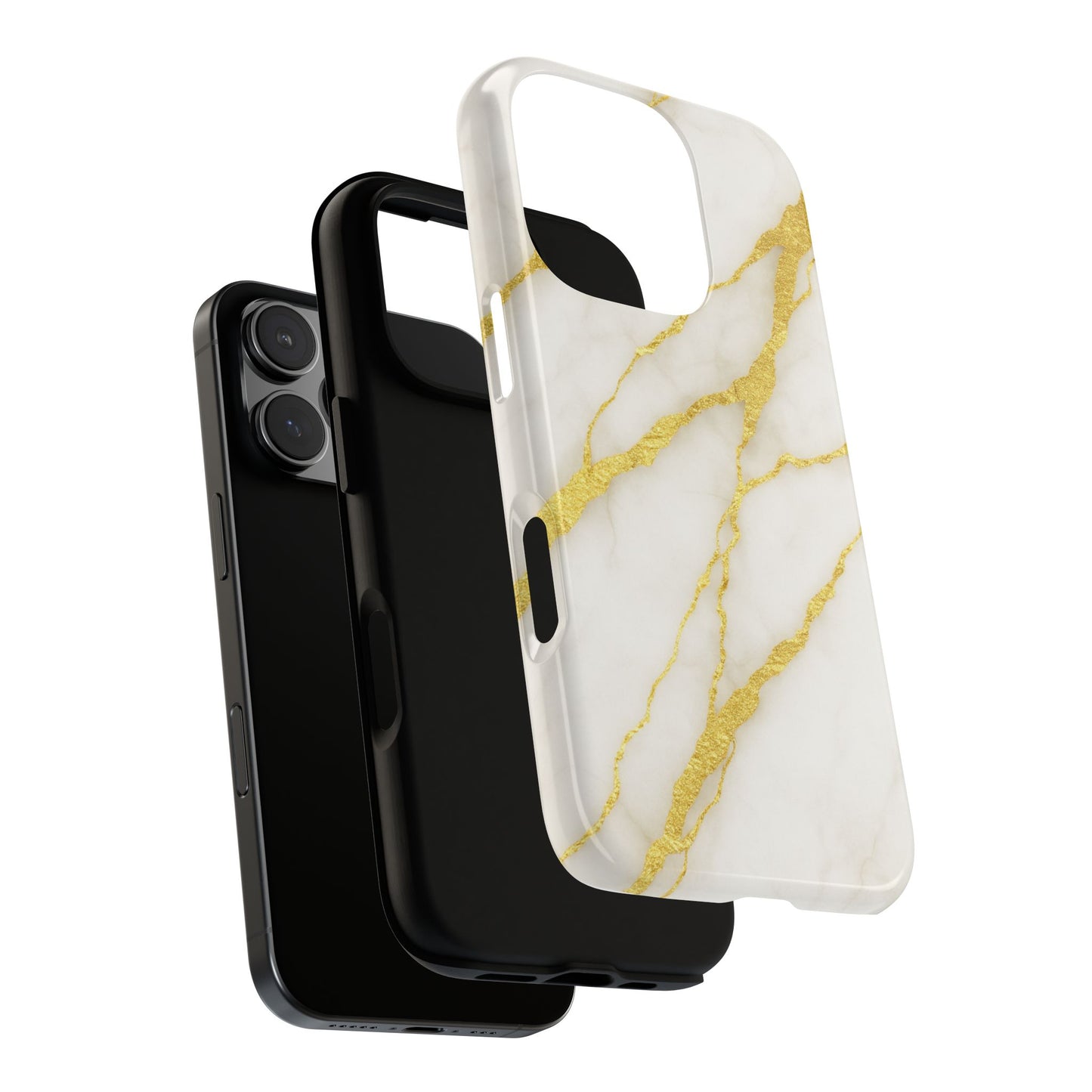 Luxury Marble Phone Case with Gold Accents