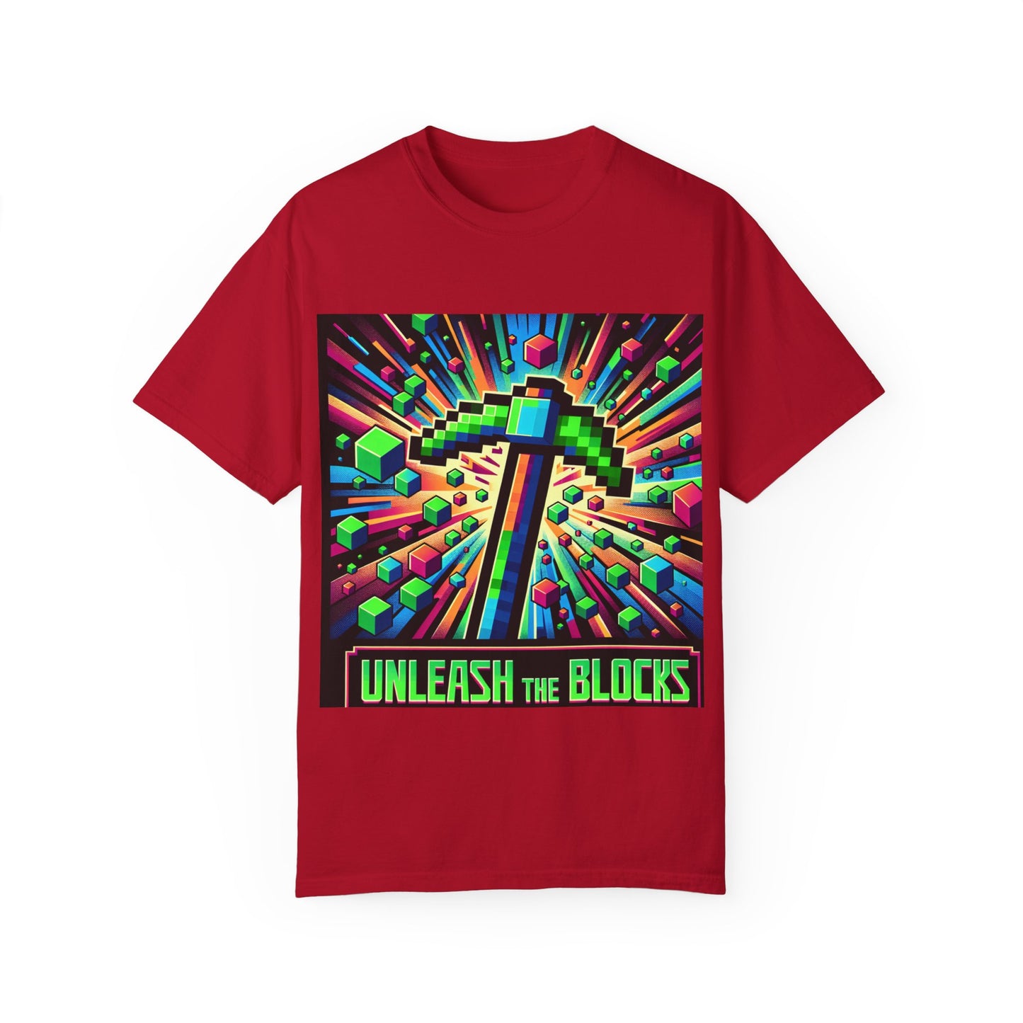 Unisex Garment-Dyed T-shirt - 'Unleash the Blocks' Gaming Tee