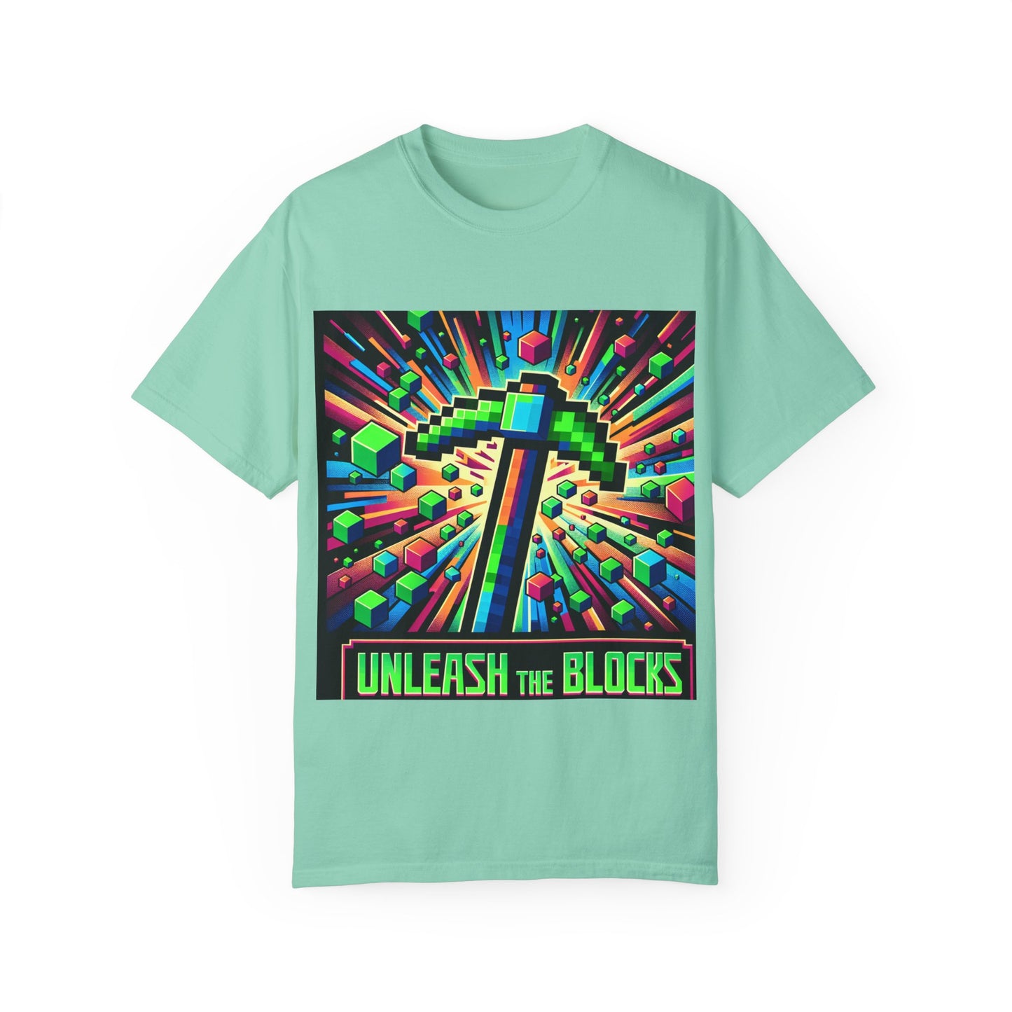 Unisex Garment-Dyed T-shirt - 'Unleash the Blocks' Gaming Tee