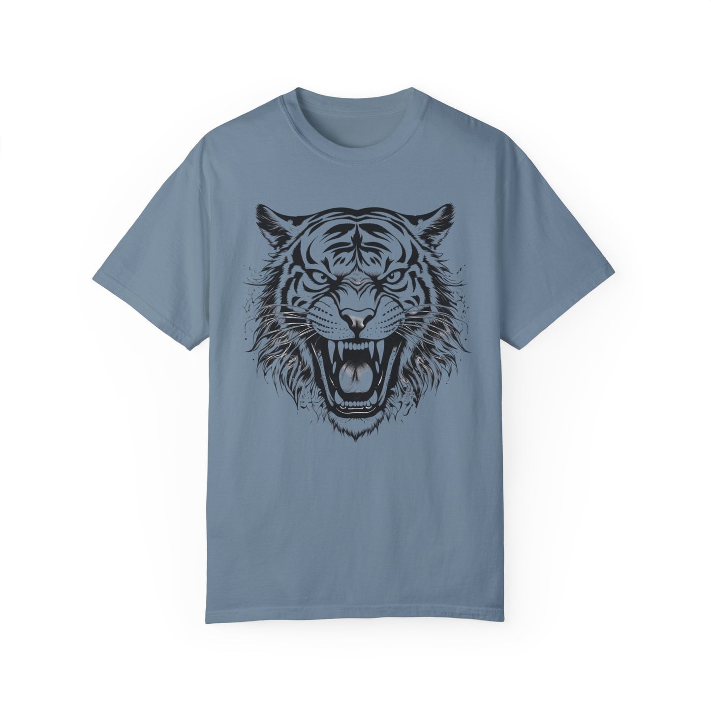 Fierce Tiger Unisex Garment-Dyed T-Shirt – Bold Graphic Tees for Animal Lovers